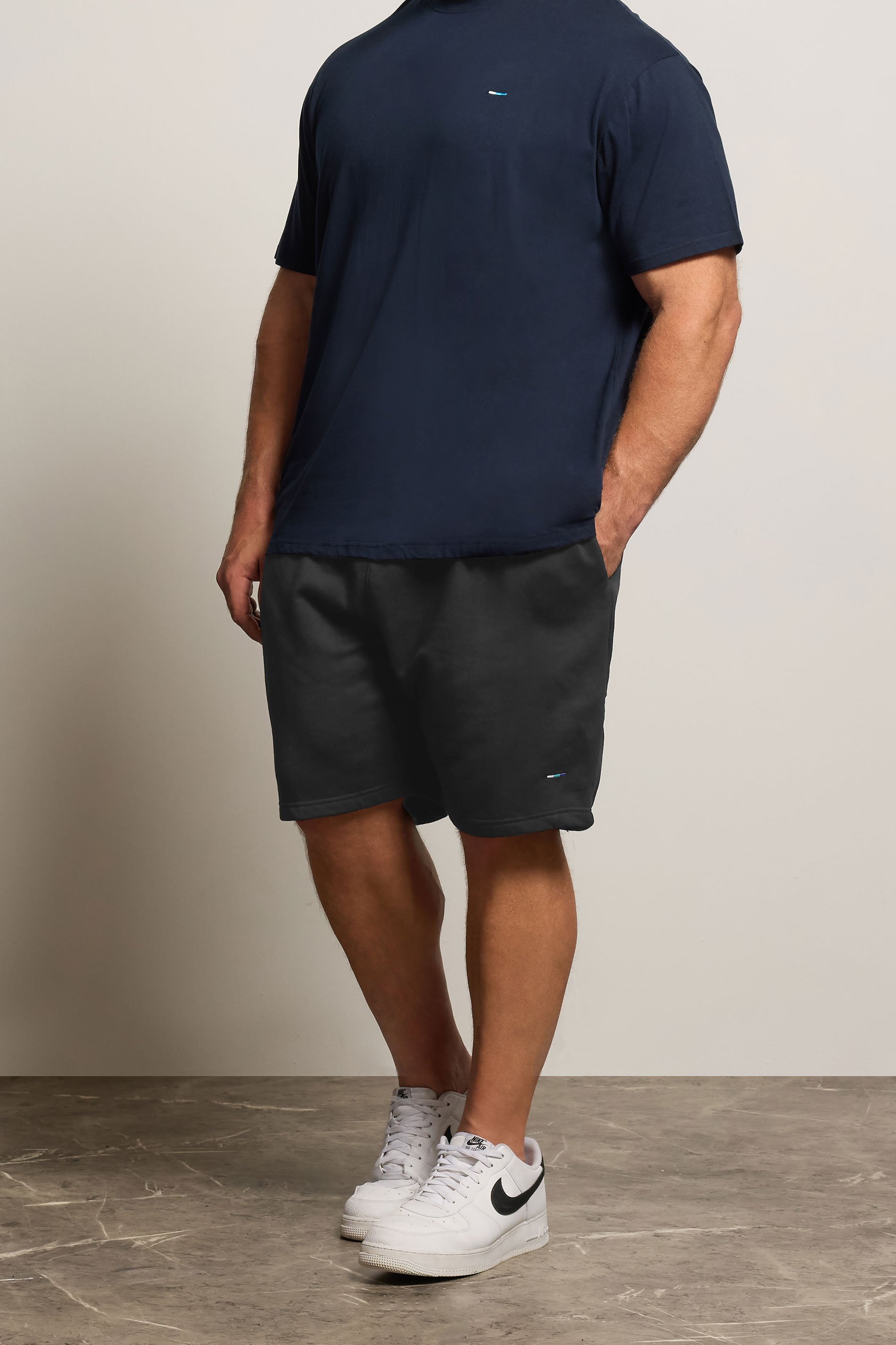 BadRhino Big & Tall 2 PACK Navy Blue & Black Jogger Shorts | BadRhino 2