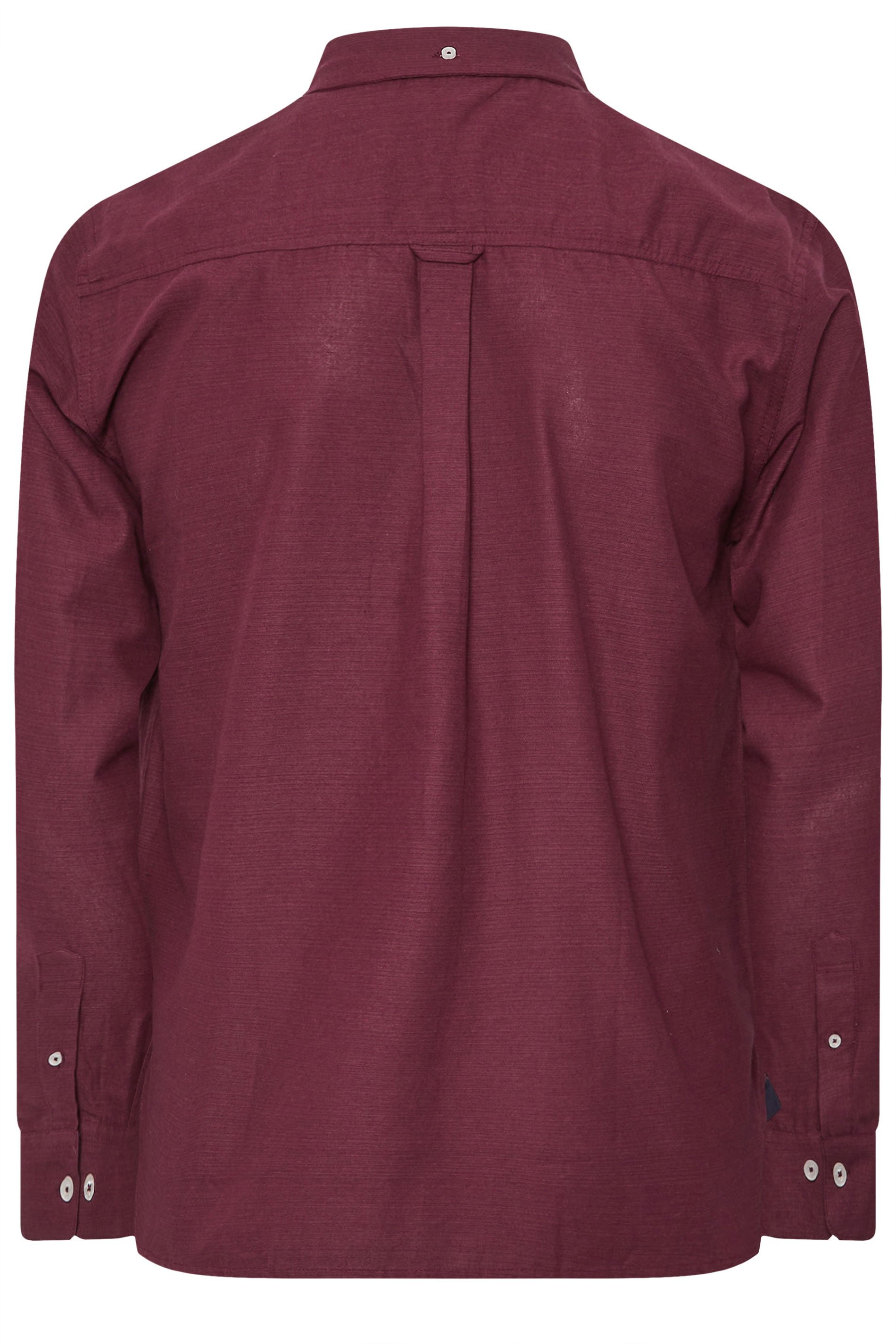 BadRhino Big & Tall Burgundy Red Long Sleeve Slub Shirt | BadRhino 7