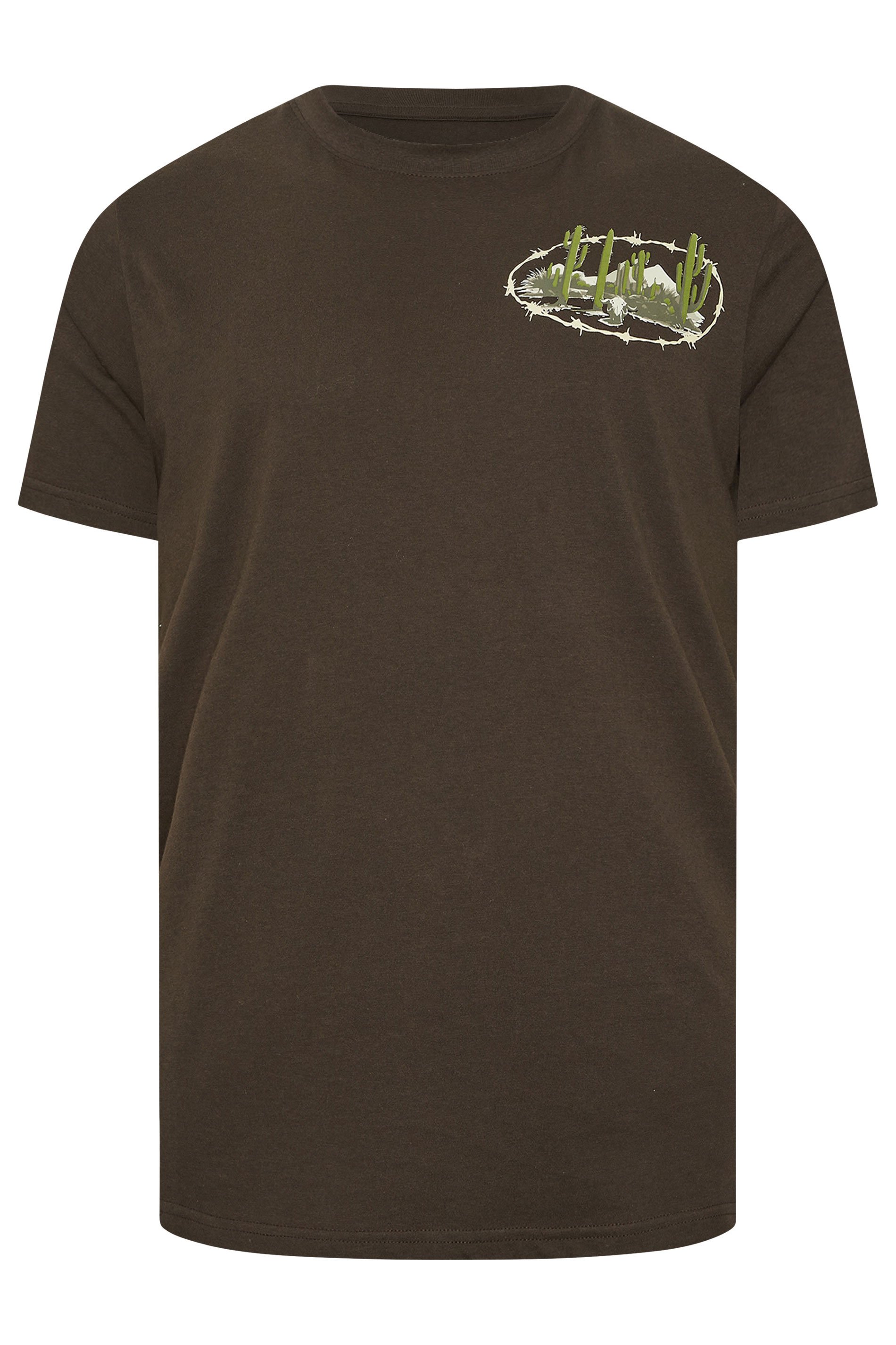 BadRhino Big & Tall Chocolate Brown 'Out West' Graphic T-Shirt | BadRhino 7