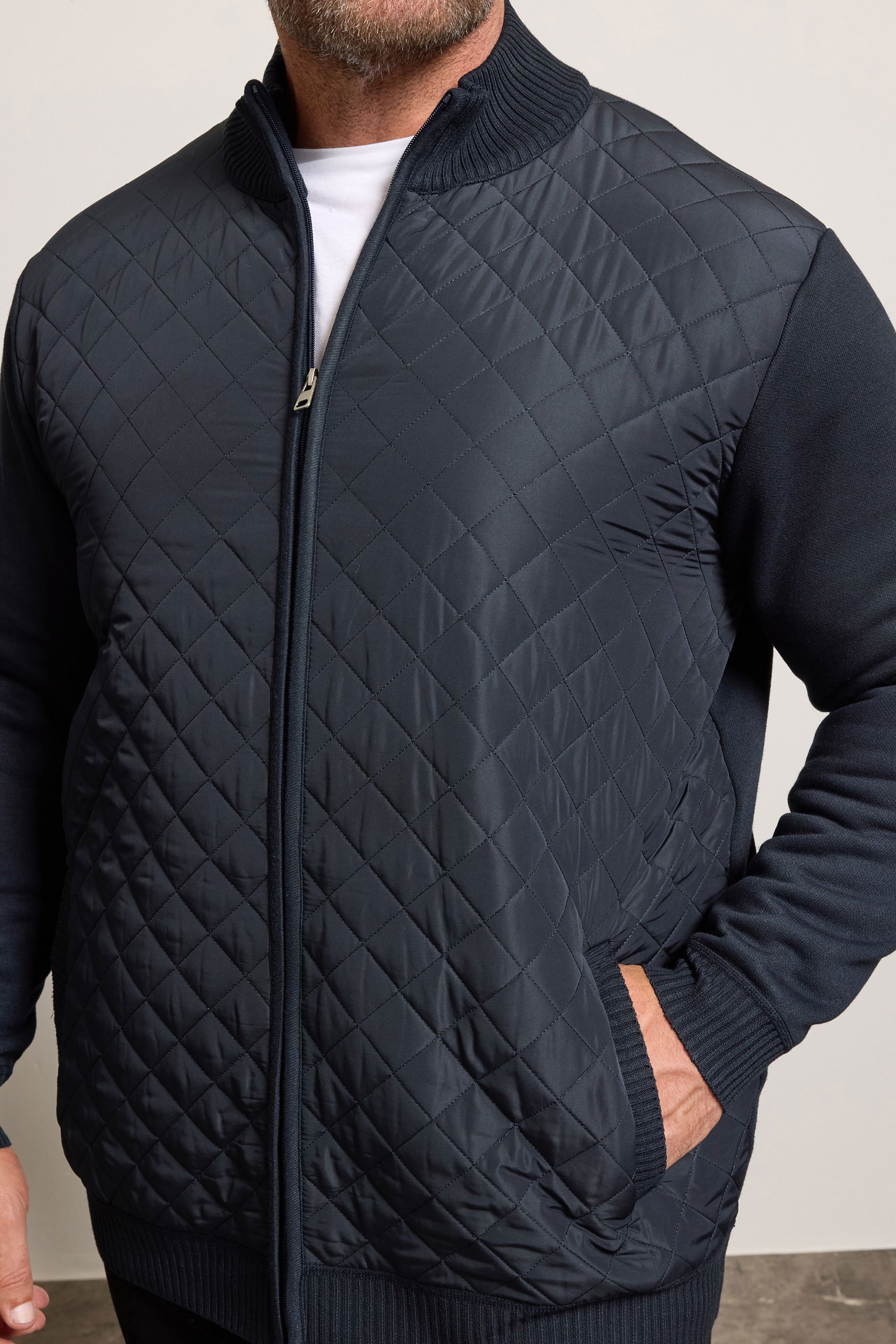 BadRhino Big & Tall Navy Blue Diamond Quilted Jacket 4