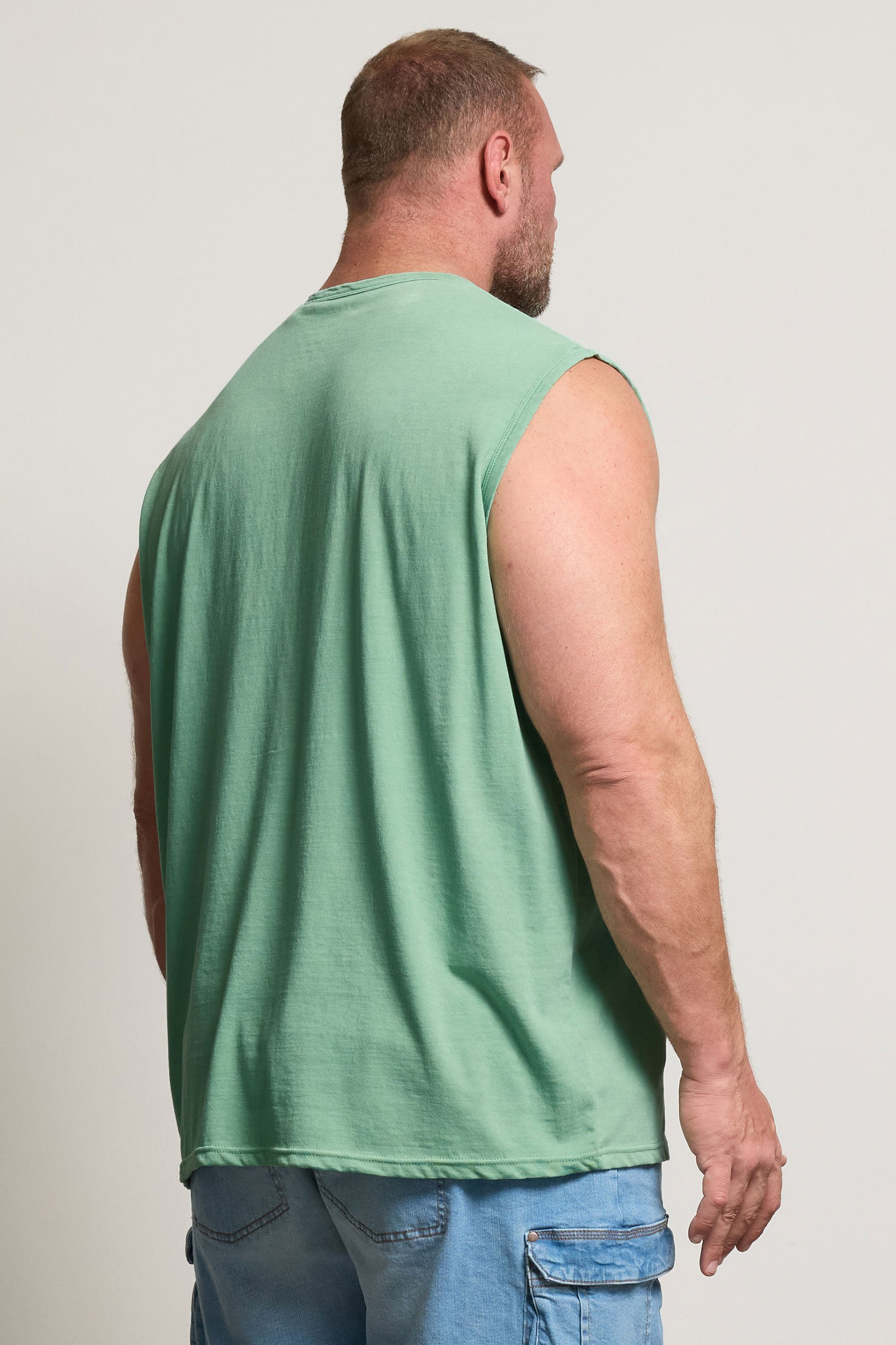 BadRhino Big & Tall Light Green Acid Wash Skull Print Vest | BadRhino 3