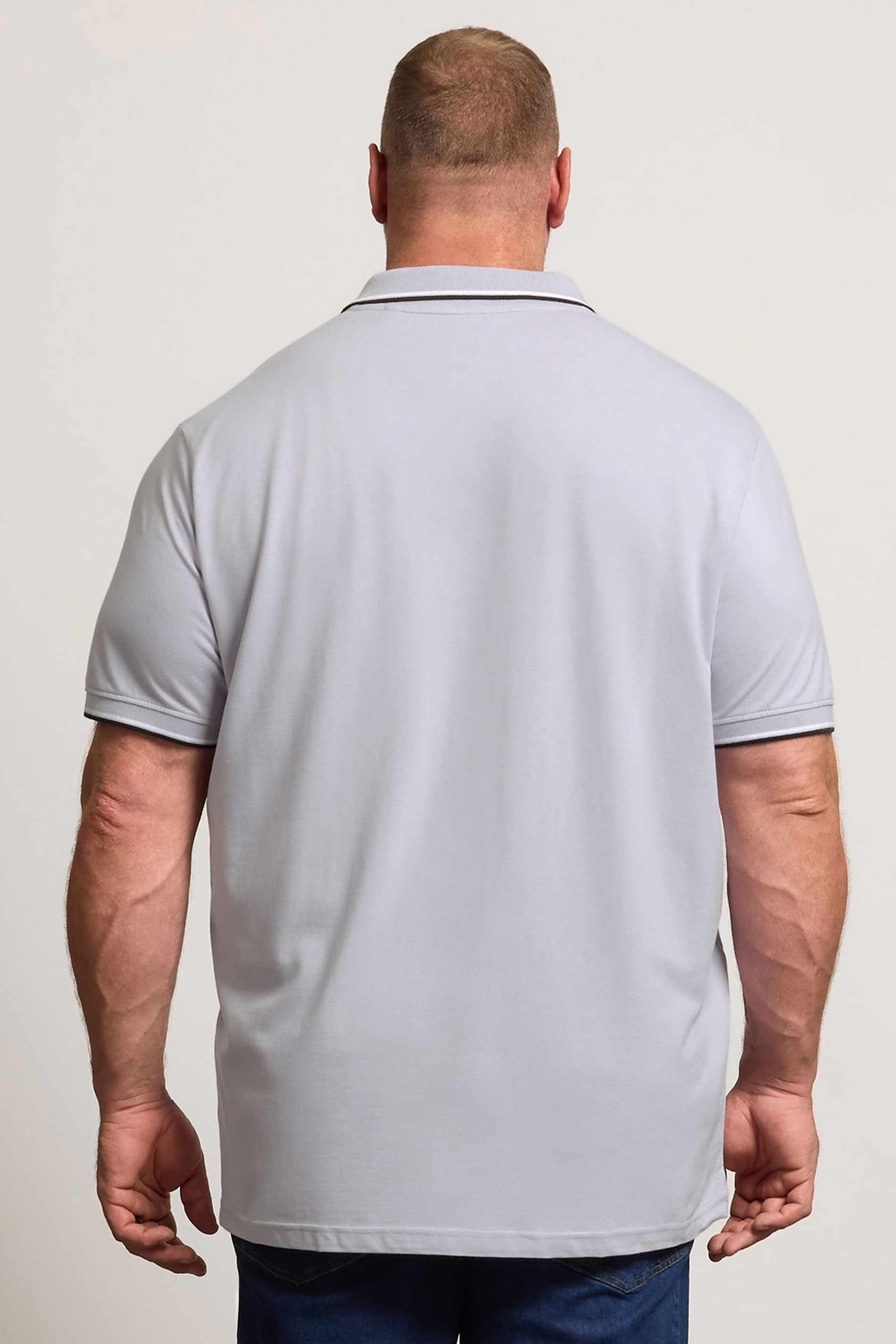 BadRhino Big & Tall Light Purple Tipped Polo Shirt | BadRhino 3