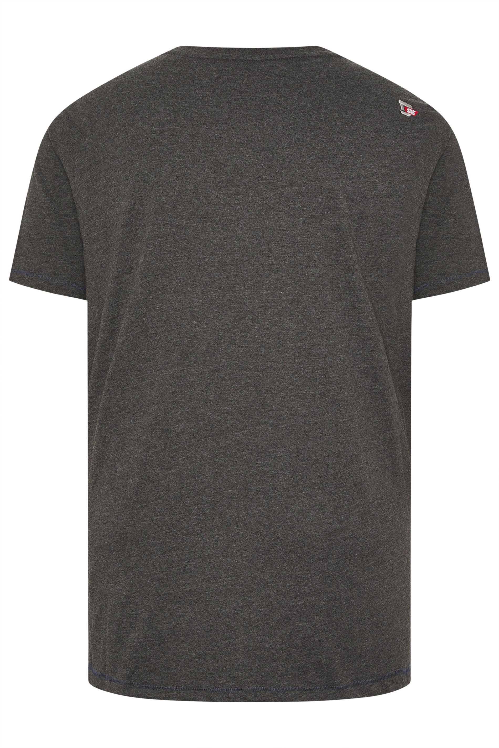 D555  Big & Tall Charcoal Grey 'Los Angeles' T-Shirt | BadRhino 2
