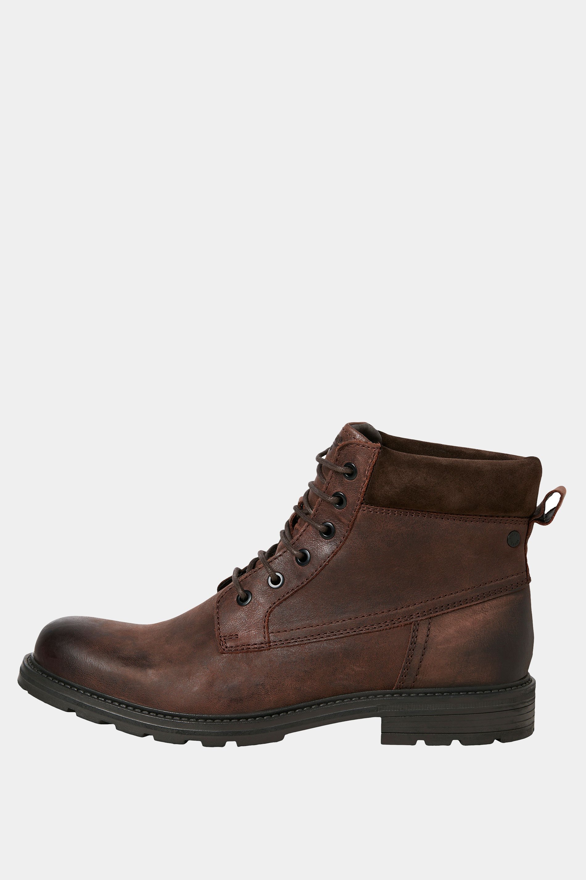 JACK & JONES Big & Tall Brown Leather Cranfield Boots | BadRhino 2