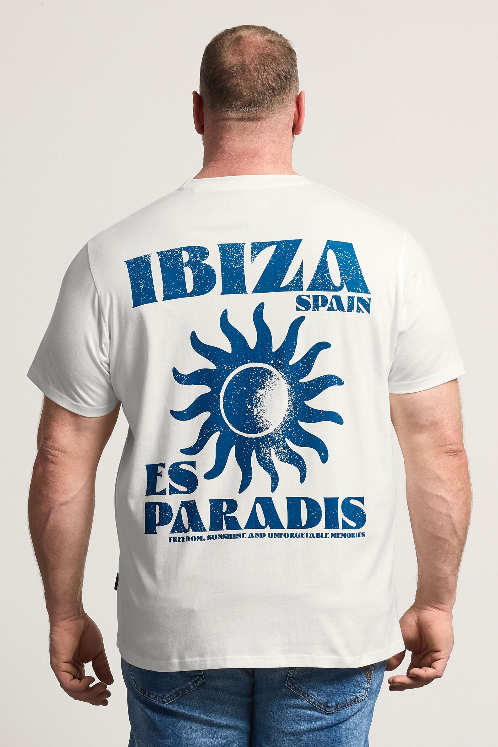 BadRhino Big & Tall Off White Ibiza Paradise Graphic T-Shirt | BadRhino 5