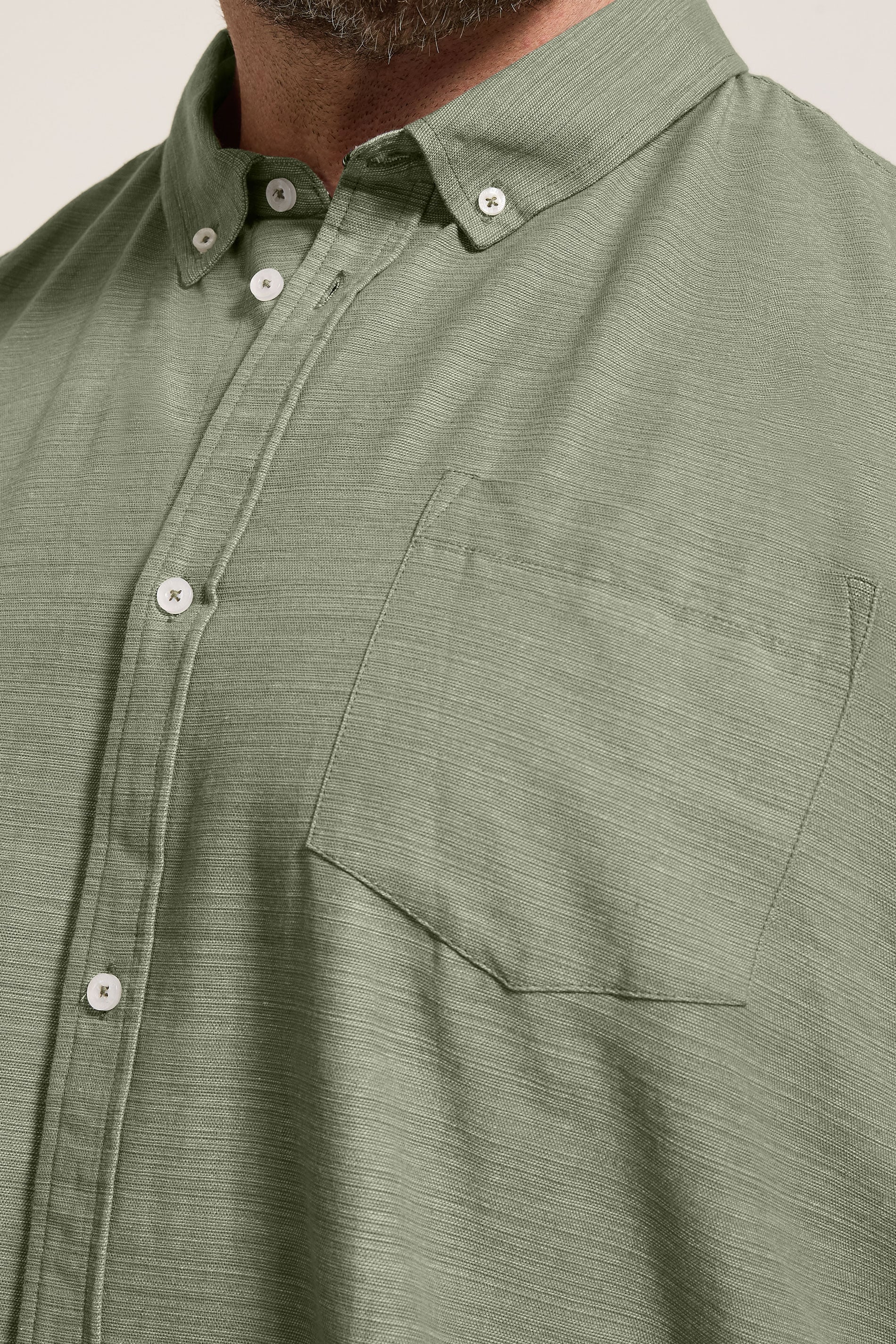 BadRhino Big & Tall Green Short Sleeve Slub Shirt | BadRhino 5