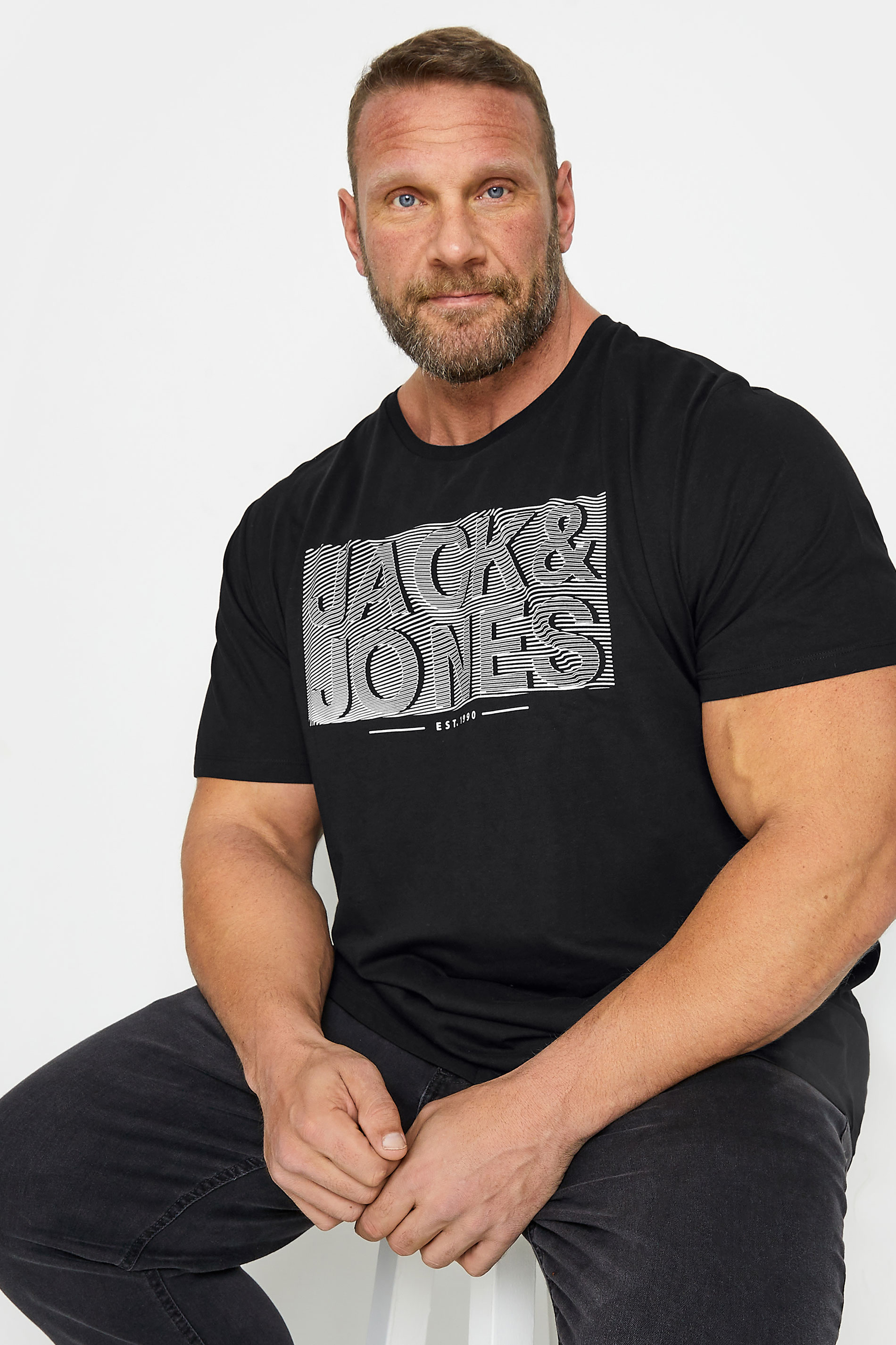JACK & JONES Big & Tall Black T-Shirt | BadRhino 1