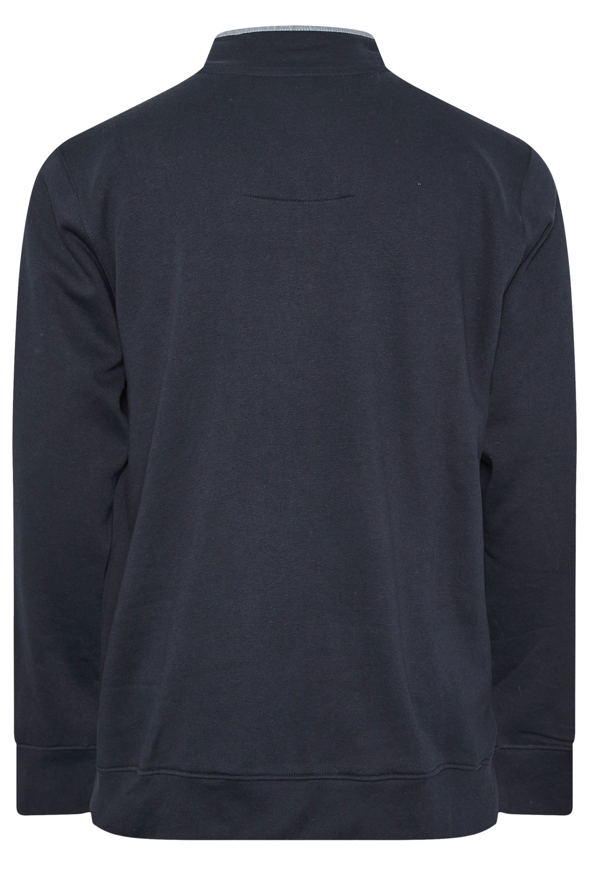 D555 Big & Tall Navy Blue Embroidery Quarter Zip Fleece | BadRhino 5