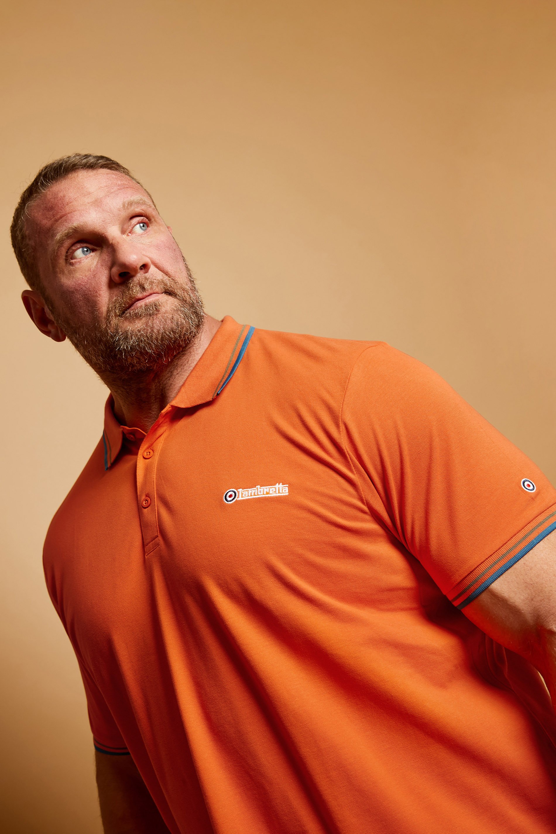 LAMBRETTA Big & Tall Orange Twin Tipped Polo Shirt | BadRhino 1