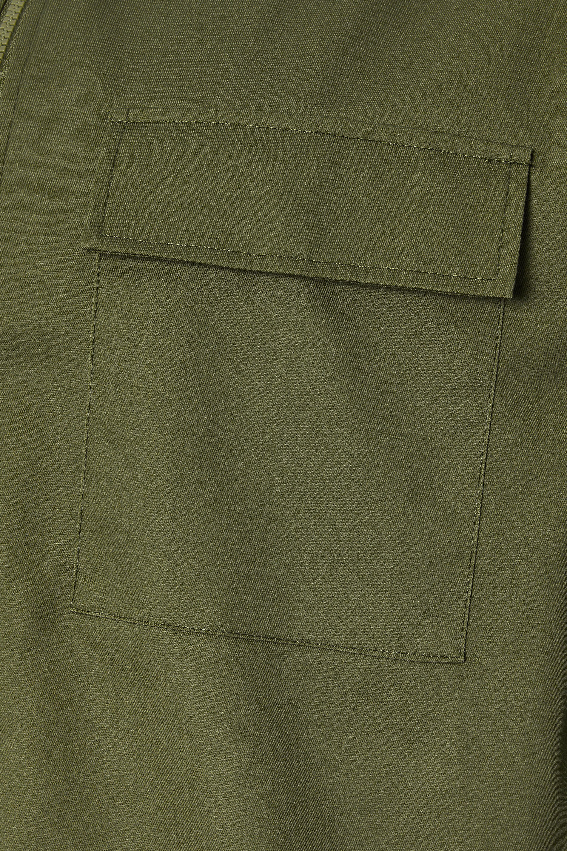 BadRhino Big & Tall Khaki Green Military Zip Through Overshirt | BadRhino 3