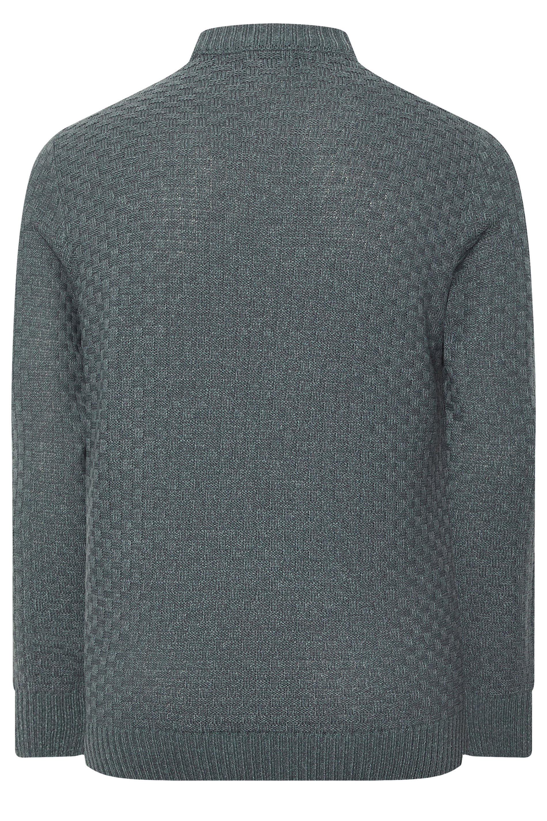 BadRhino Big & Tall Storm Blue Textured Crew Neck Knitted Jumper | BadRhino 6
