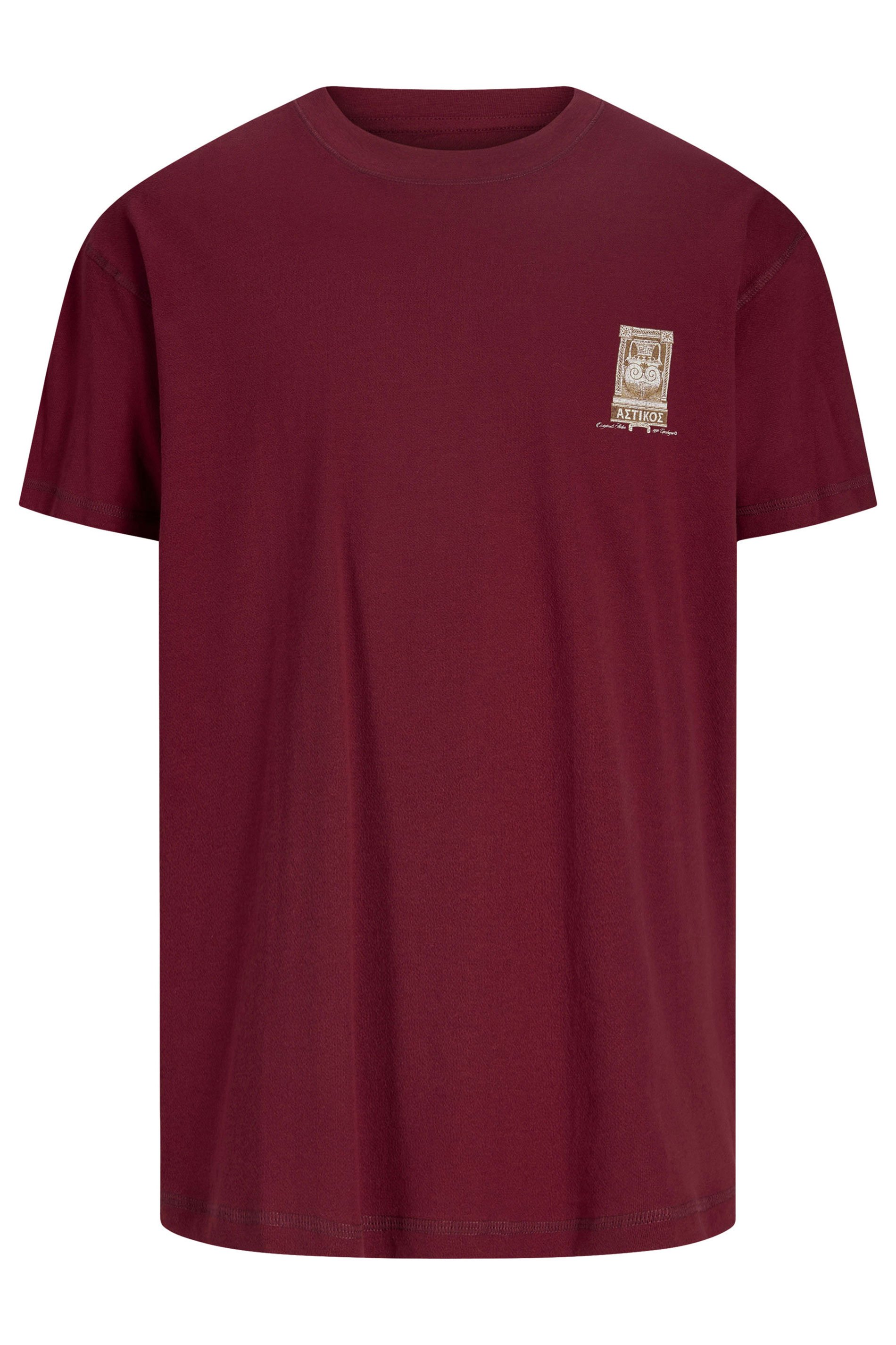 JACK & JONES Big & Tall Red Back Print T-Shirt | BadRhino 1