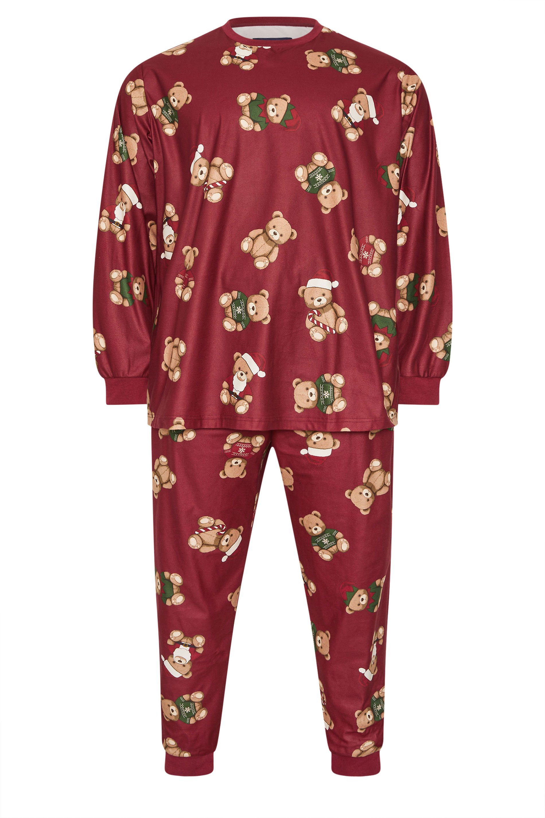 BadRhino Big & Tall Red Teddy Bear Pyjama Set | BadRhino 2