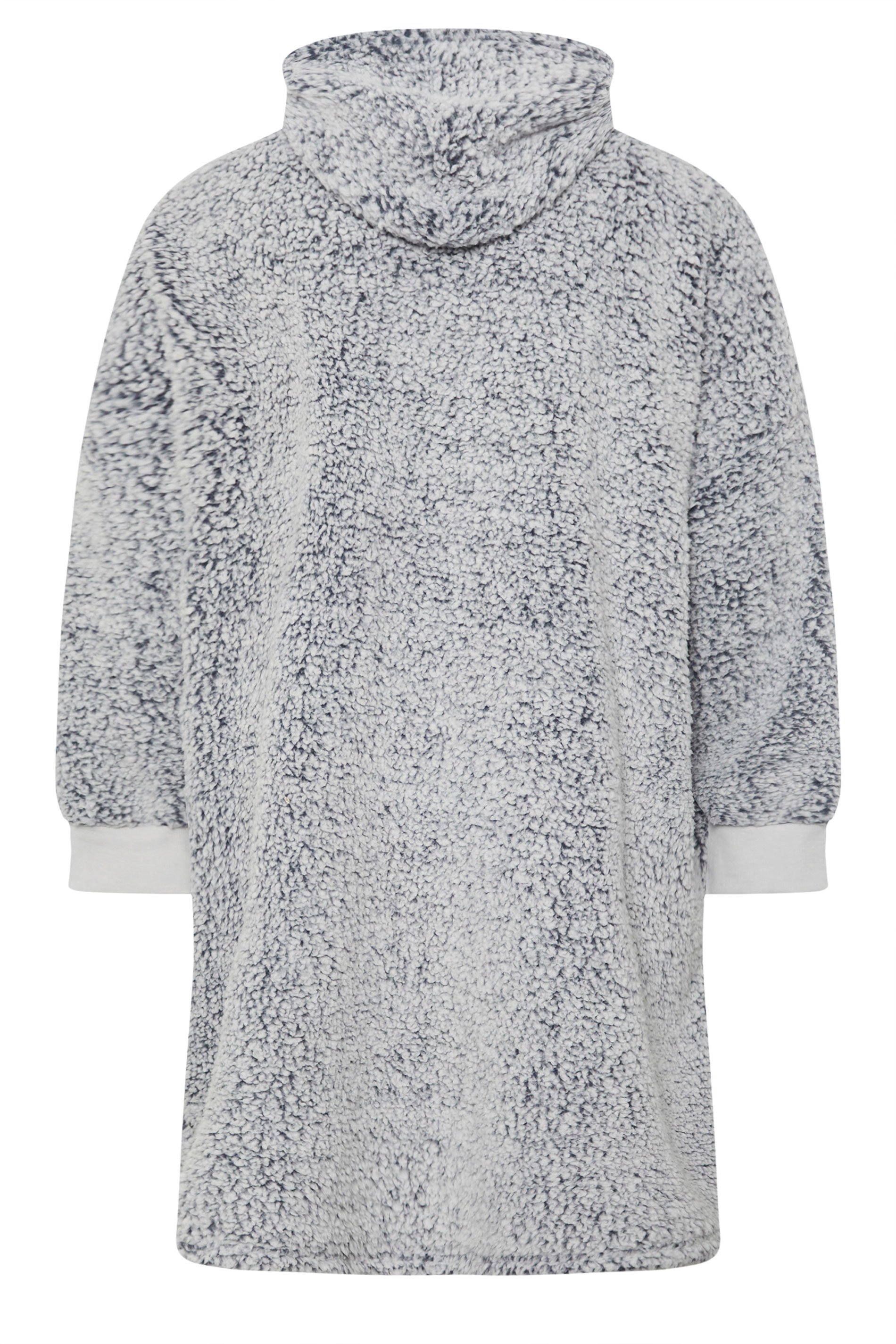 BadRhino Big & Tall Light Grey Fleece Borg Blanket Hoodie | BadRhino 7