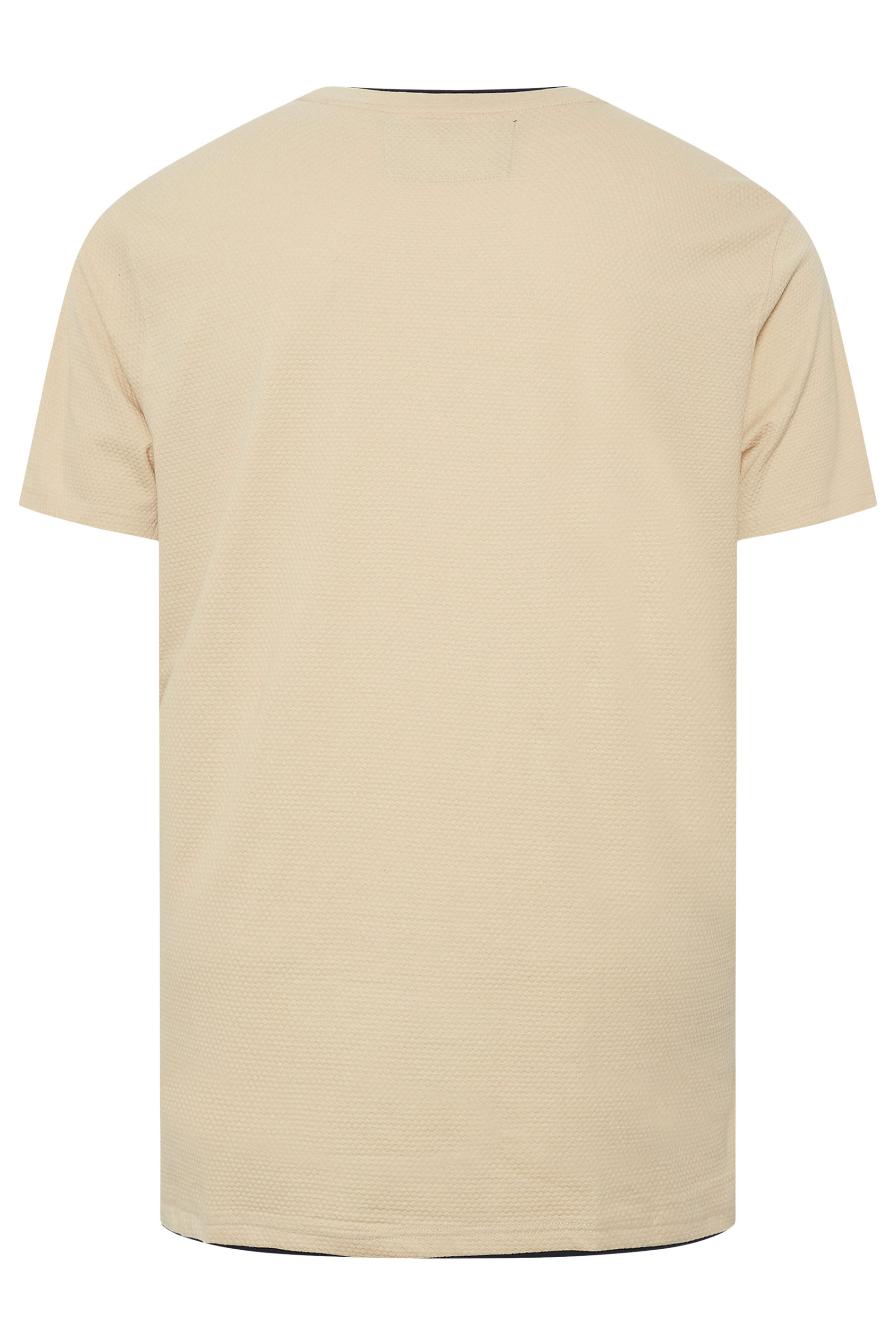D555 Big & Tall Cream Waffle Textured T-Shirt | BadRhino 5
