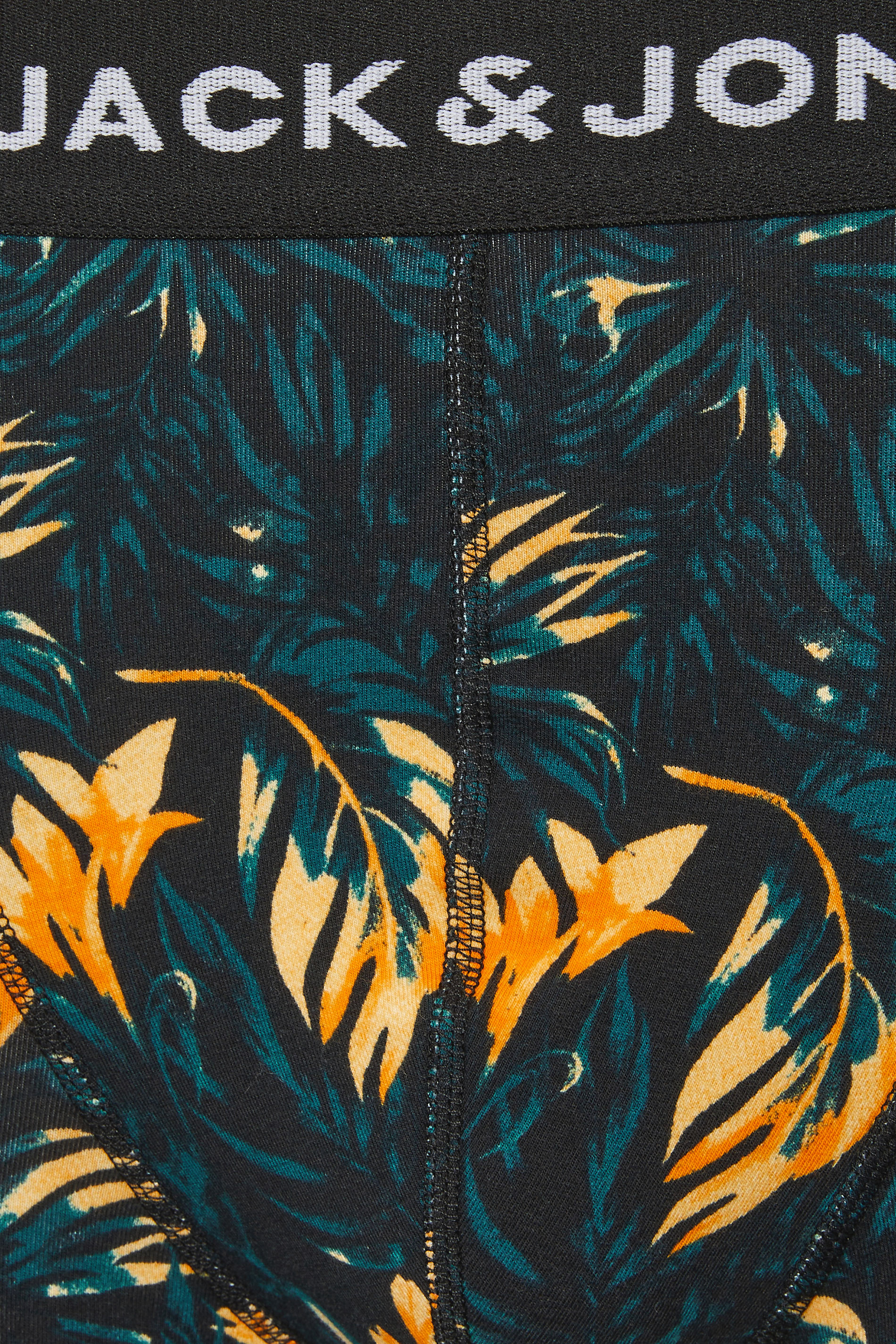 JACK & JONES Big & Tall 3 PACK Black & Teal Blue Printed Boxers | BadRhino 5