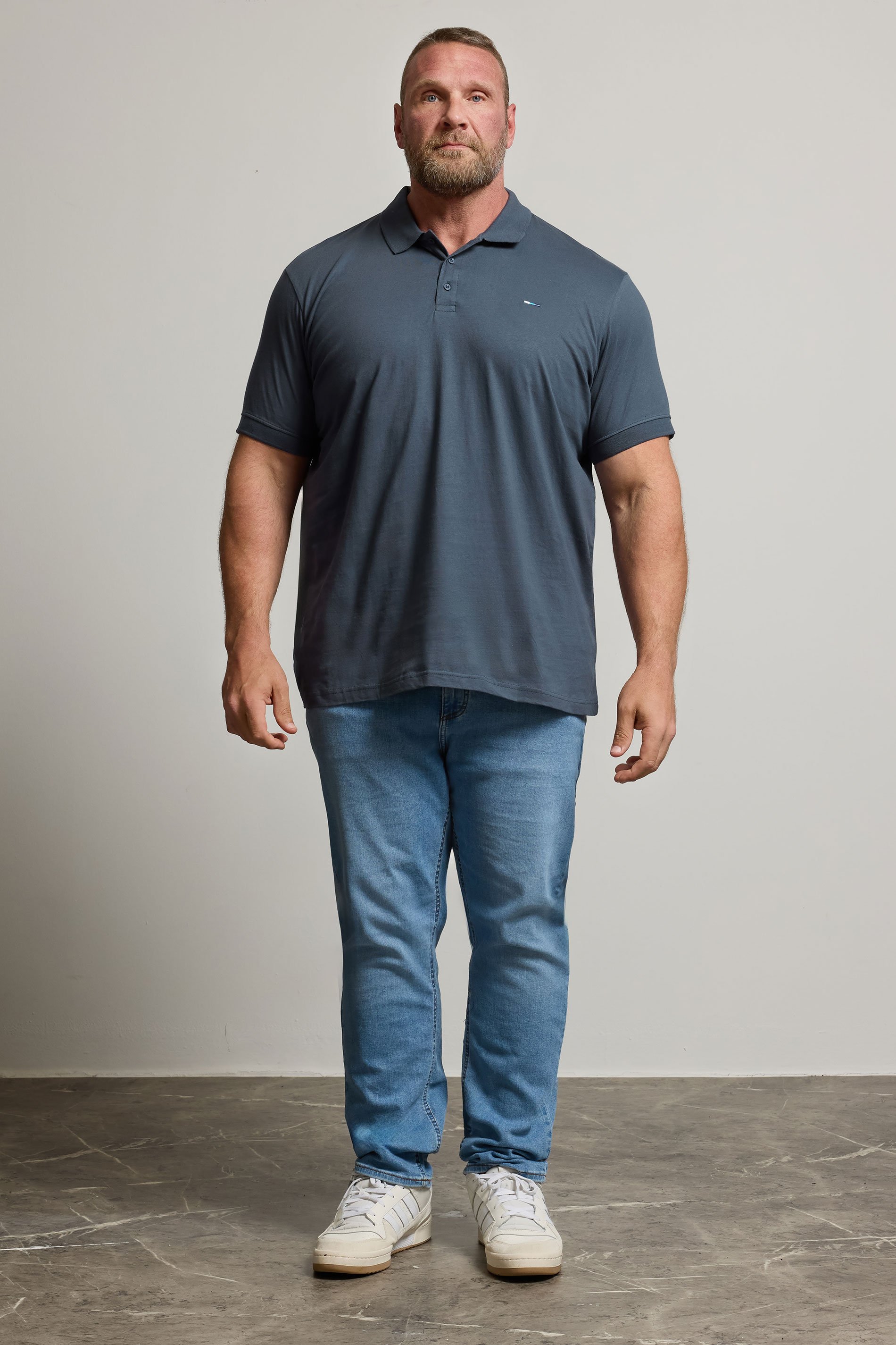 BadRhino Big & Tall Navy Blue Jersey Polo Shirt | BadRhino 2