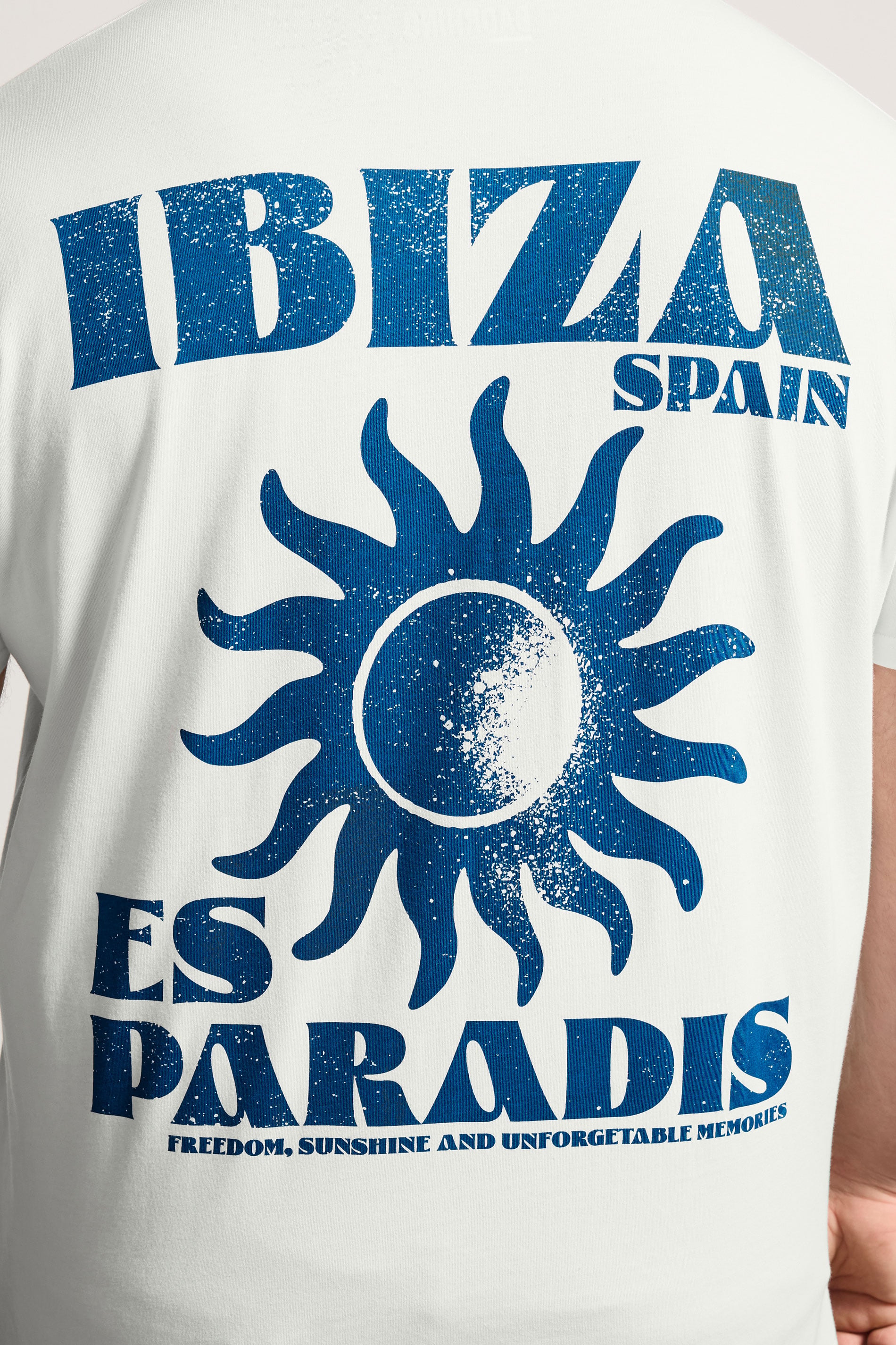 BadRhino Big & Tall Off White Ibiza Paradise Graphic T-Shirt | BadRhino 6
