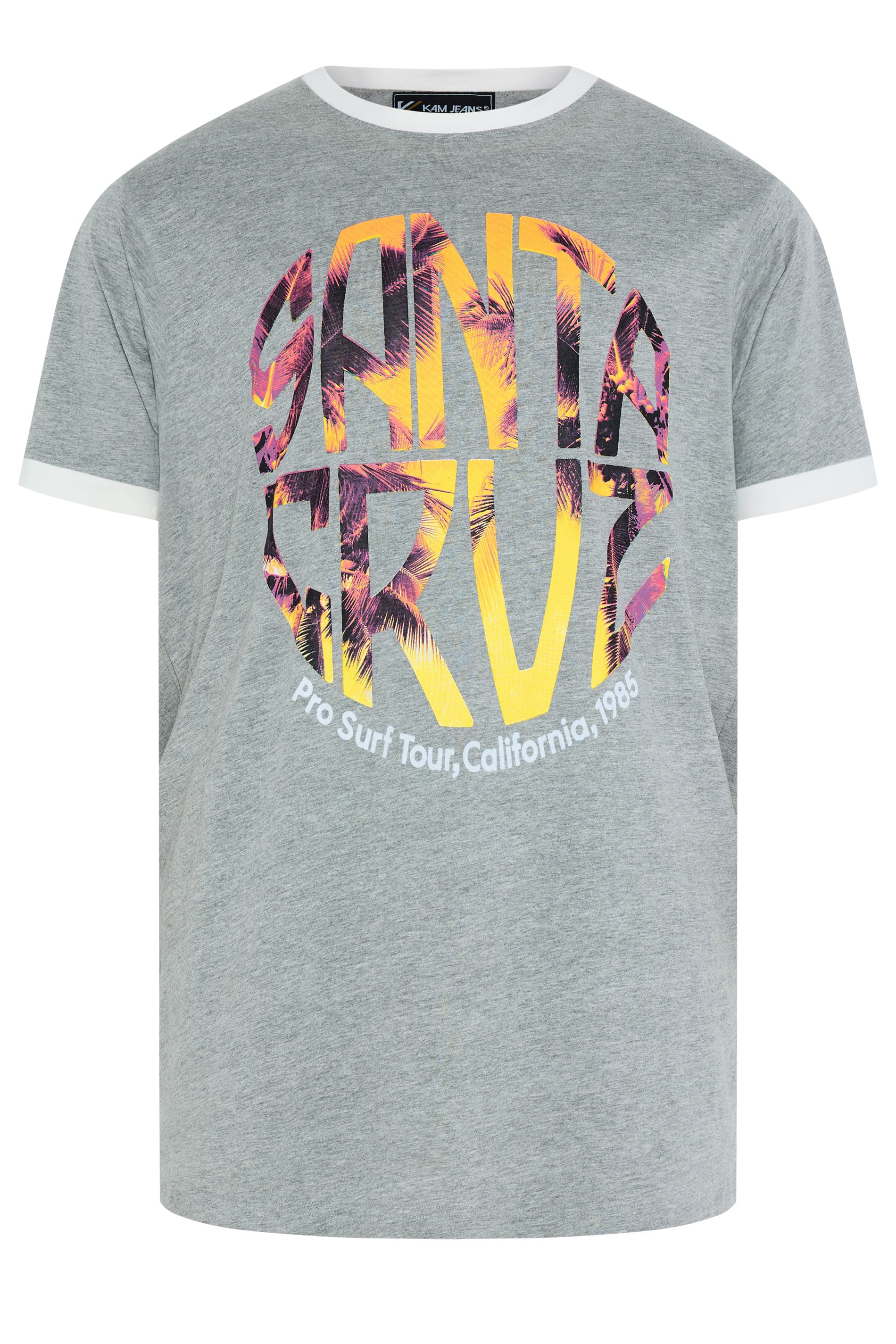 KAM Big & Tall Grey 'Santa Cruz' T-Shirt | BadRhino 1