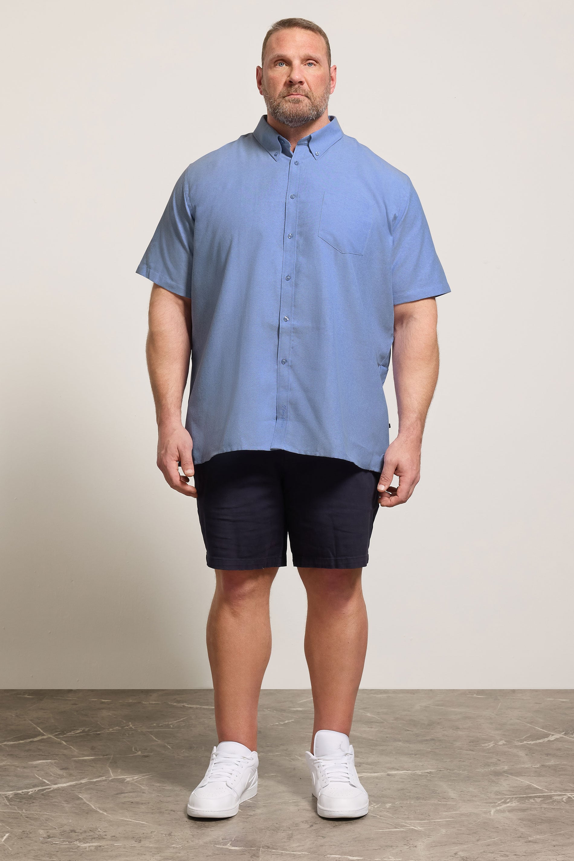KAM Blue Oxford Short Sleeve Shirt | BadRhino 1