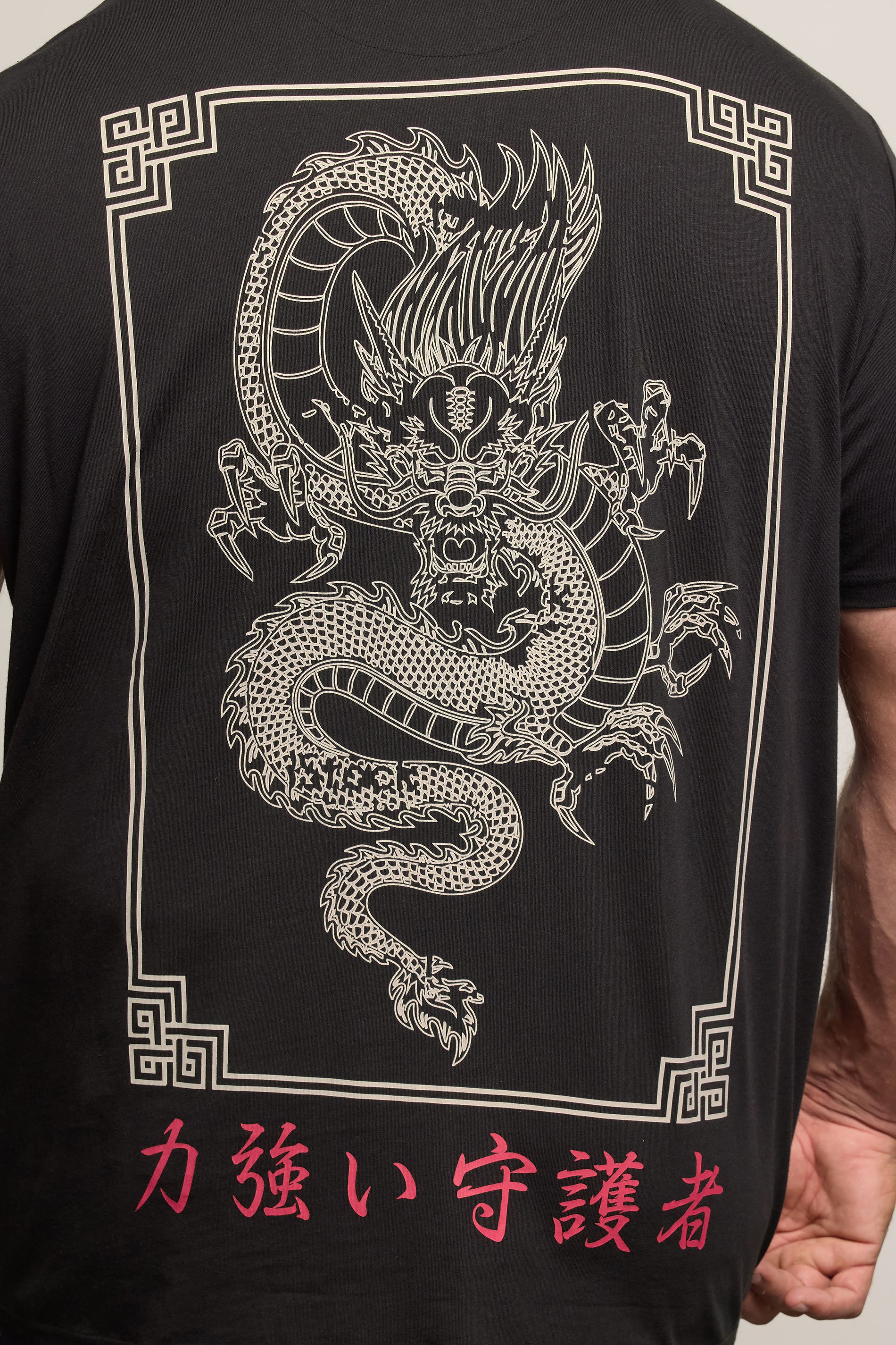 BadRhino Big & Tall Black Japanese Print T-Shirt | BadRhino 6