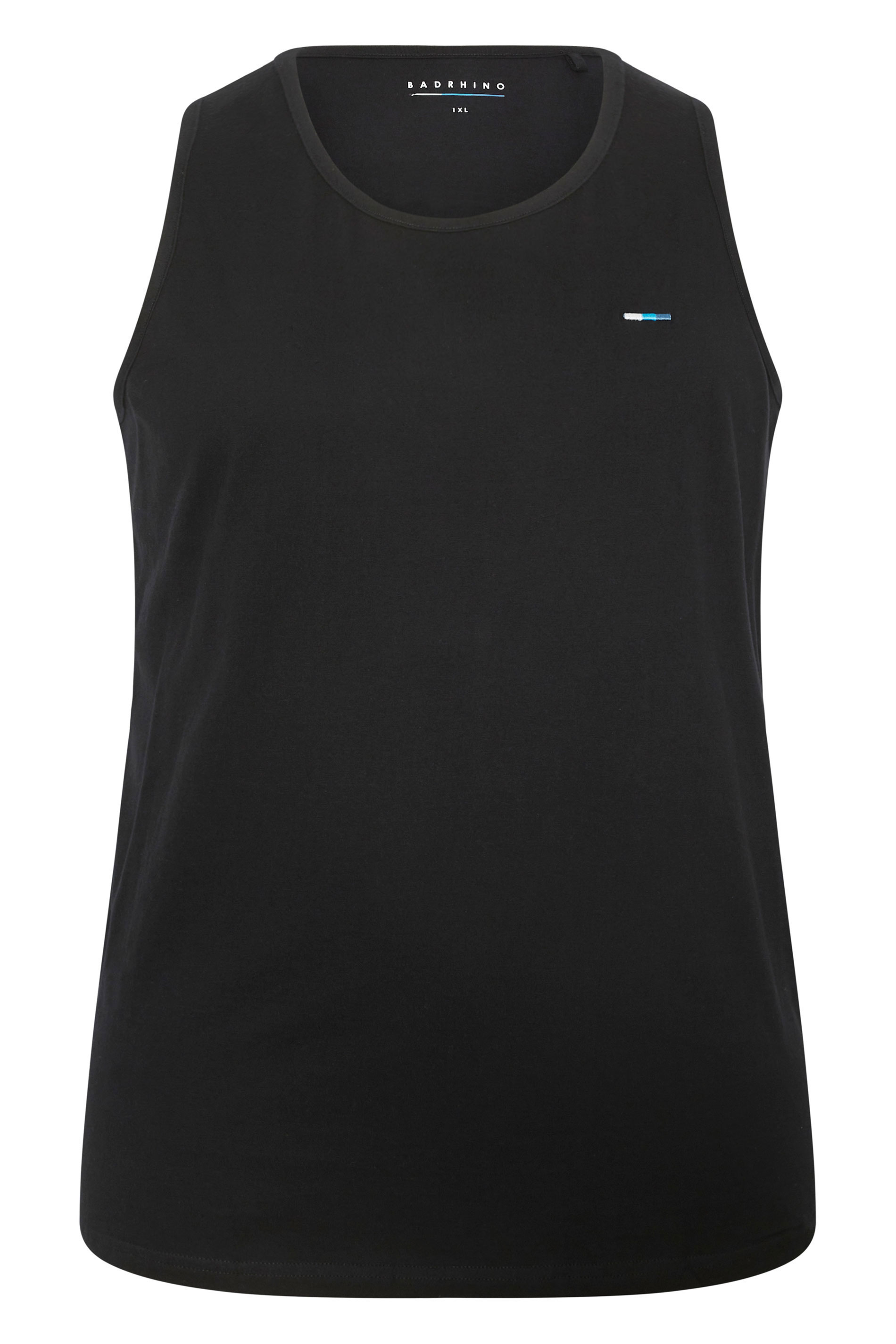 BadRhino Big & Tall Black Extra Long Plain Vest Top | BadRhino 6