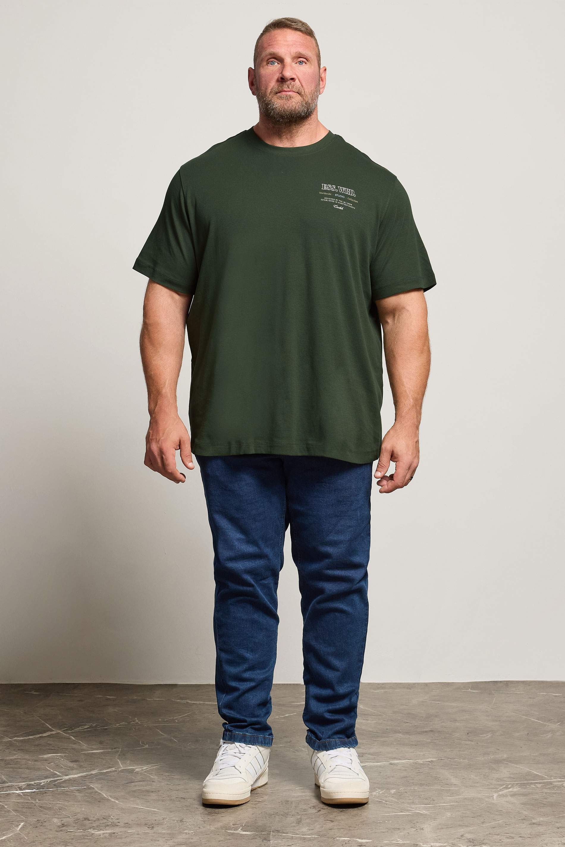 JACK & JONES Big & Tall Duffel Green Studio Graphic T-Shirt | BadRhino 2