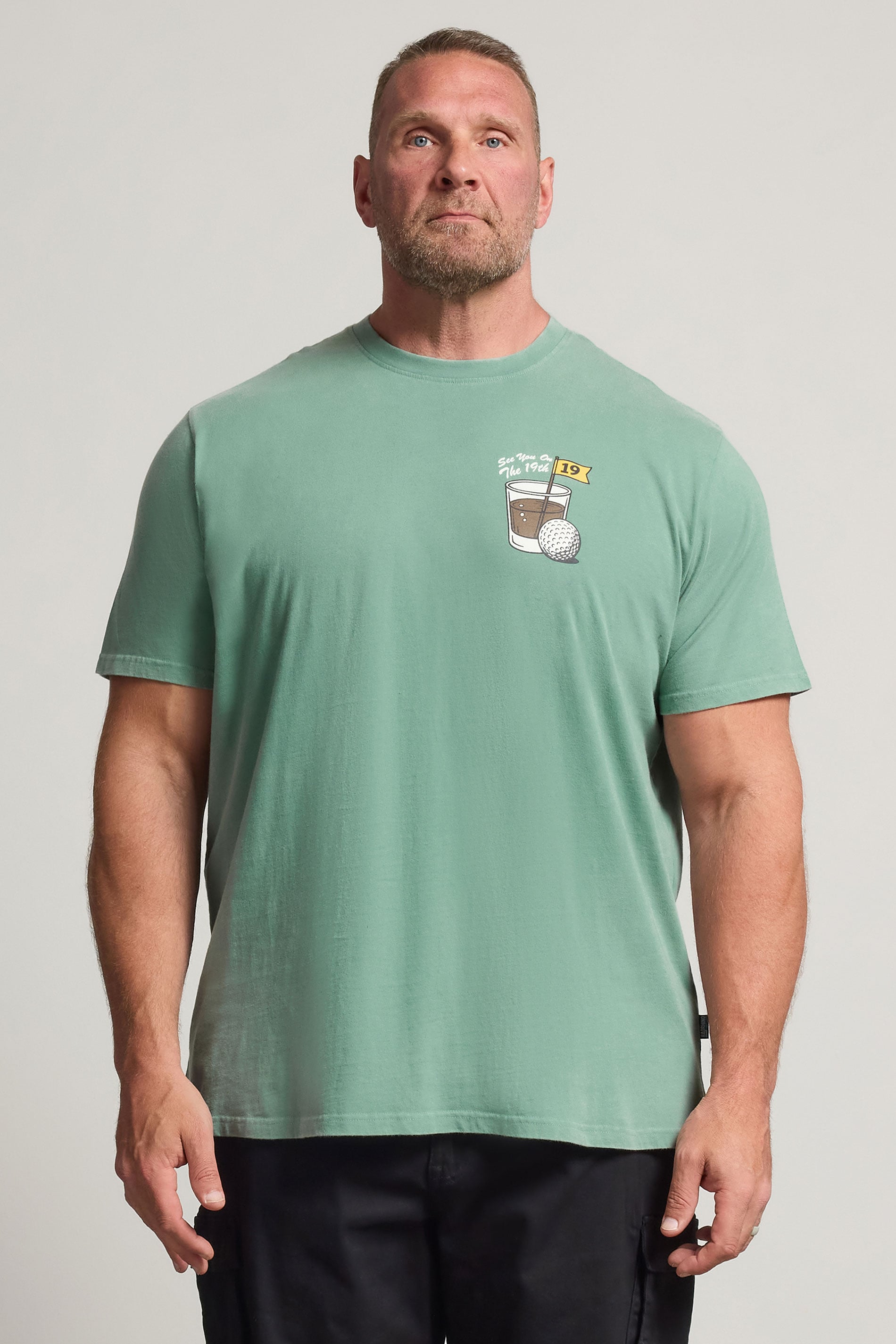 BadRhino Big & Tall Green Pigment Dye Golf Graphic T-Shirt | BadRhino 3