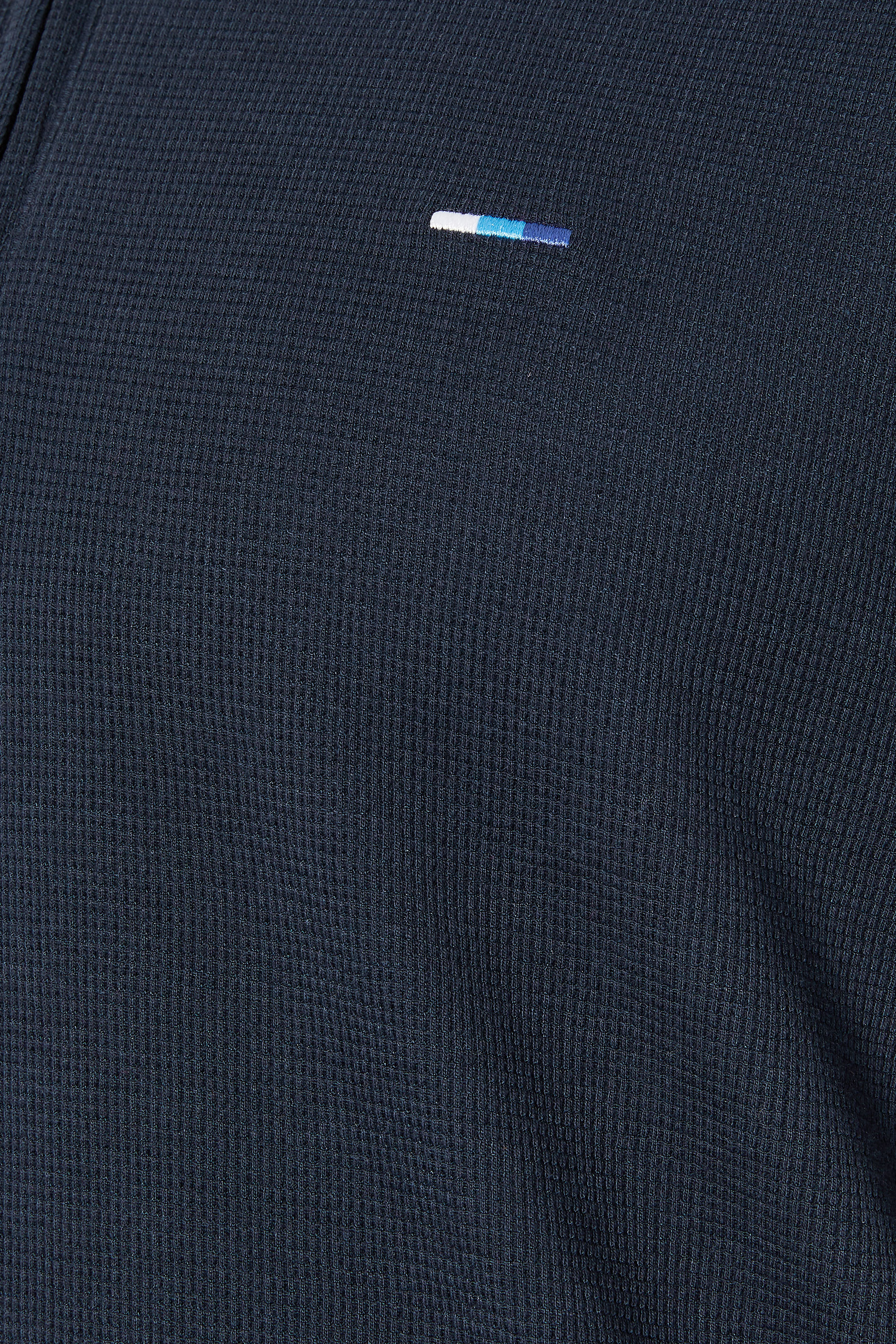 BadRhino Big & Tall Navy Blue Waffle Texture Zip Polo Shirt | BadRhino 5