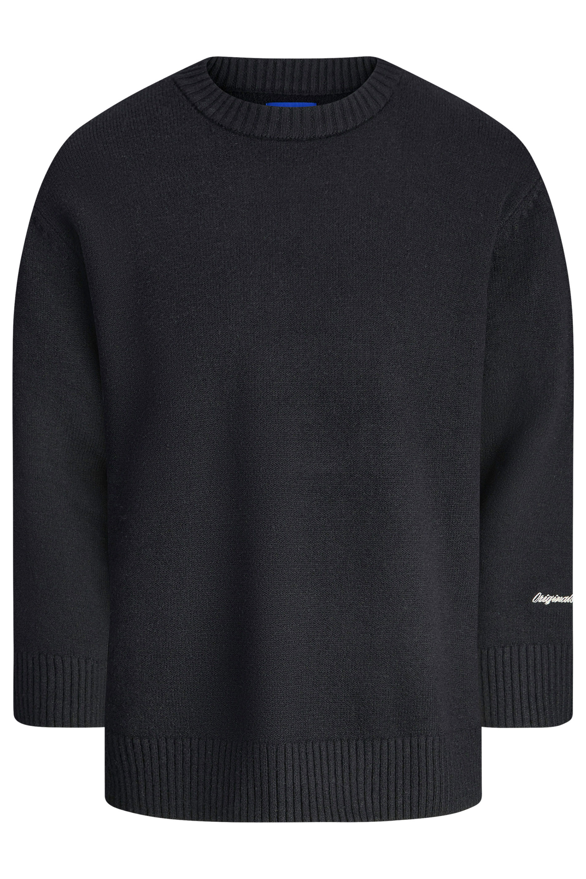 JACK & JONES Big & Tall Black Crew Neck Knit Jumper | BadRhino 3