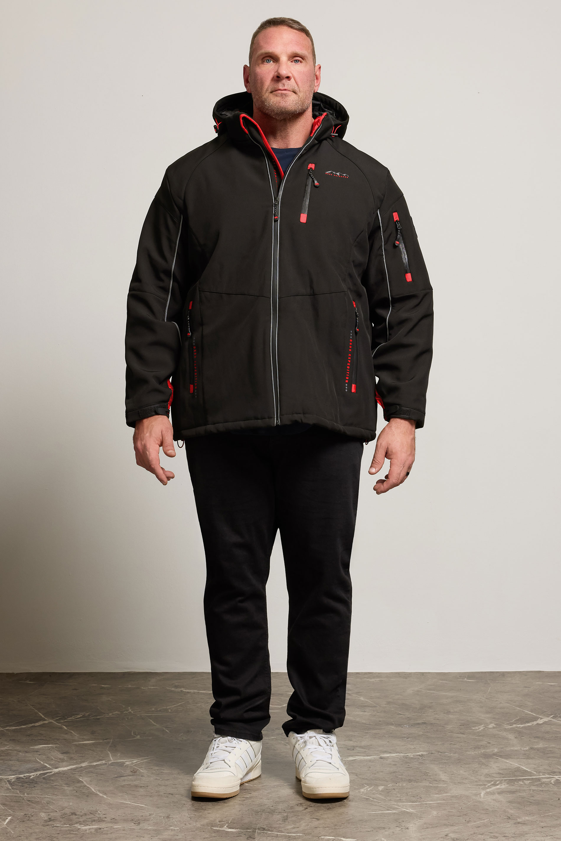 D555 Big & Tall Black Padded Soft Shell Jacket | BadRhino 2