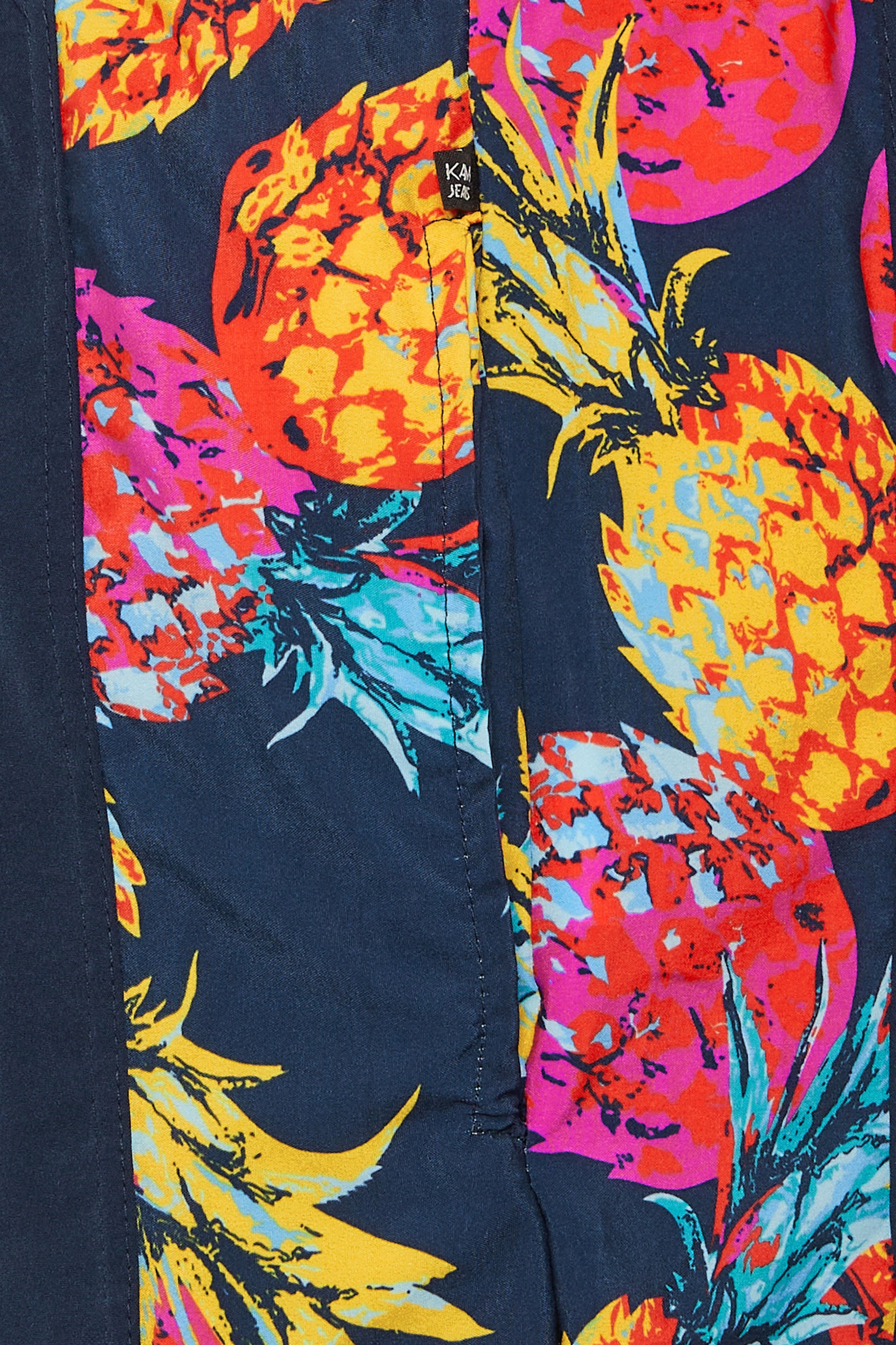 KAM Big & Tall Navy Blue Pineapple Swim Shorts | BadRhino 3