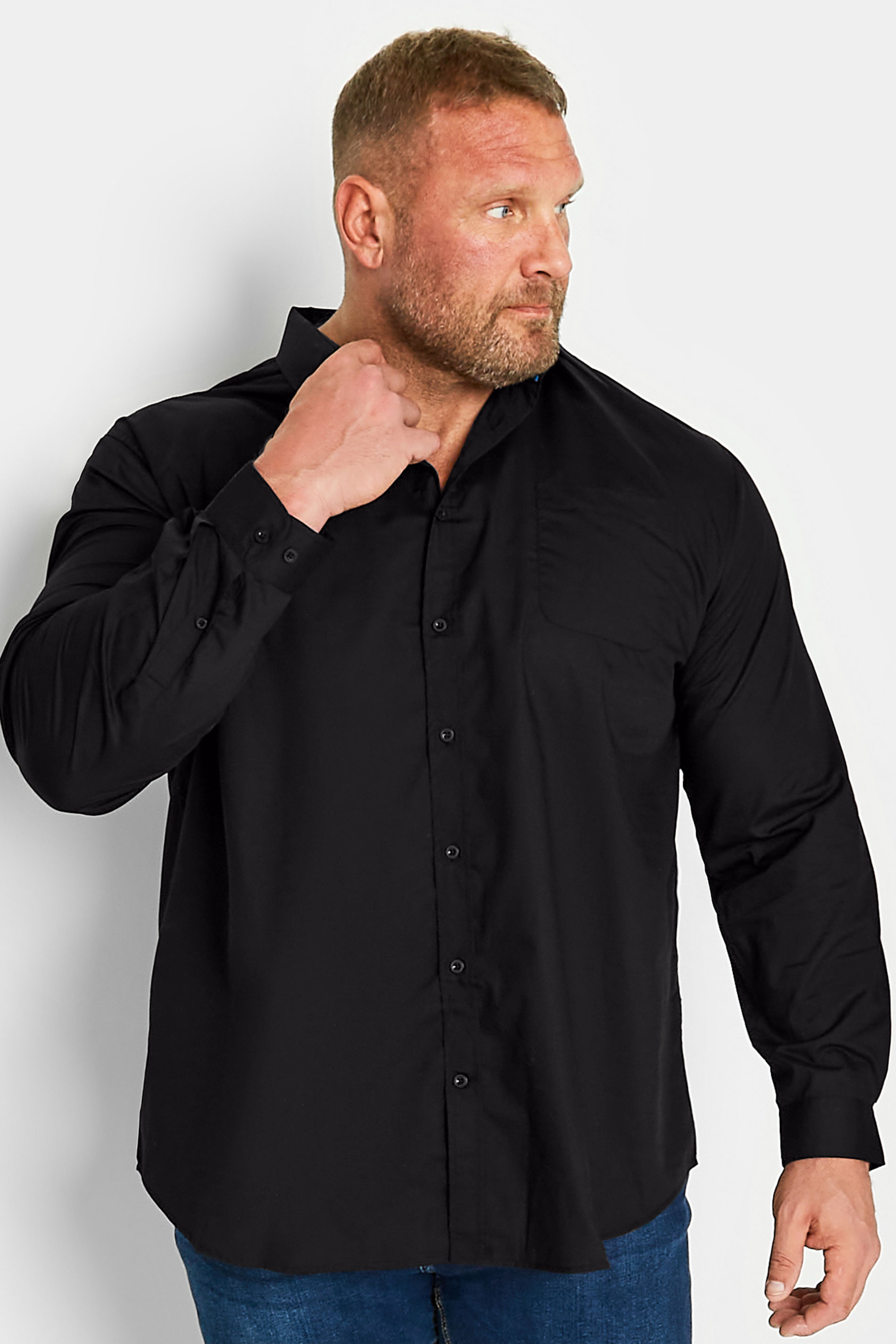 D555 Black Basic Long Sleeve Shirt | badRhino 1