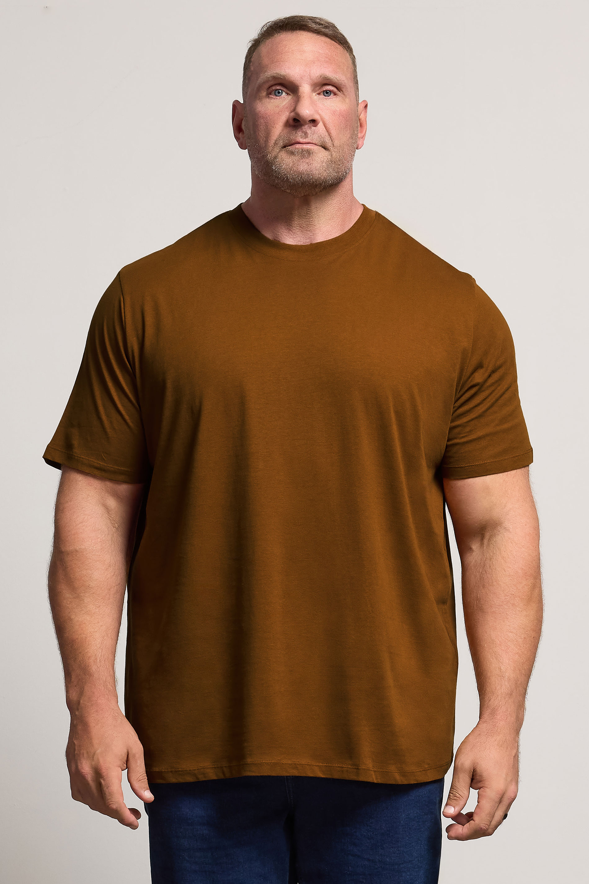 JACK & JONES Big & Tall Monks Robe Brown Basic T-Shirt | BadRhino 1