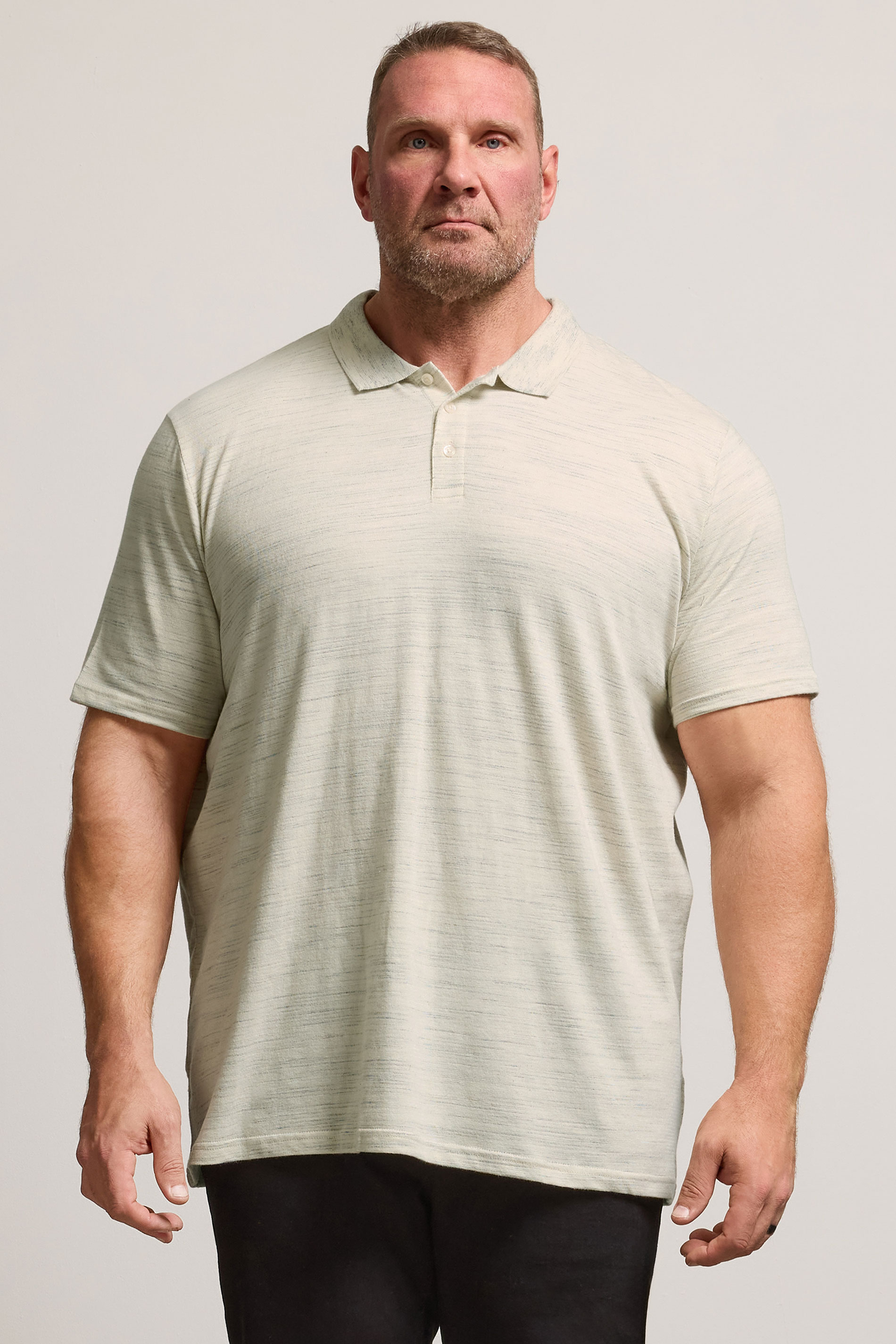 BadRhino Big & Tall Cream Marl Polo Shirt | BadRhino 2