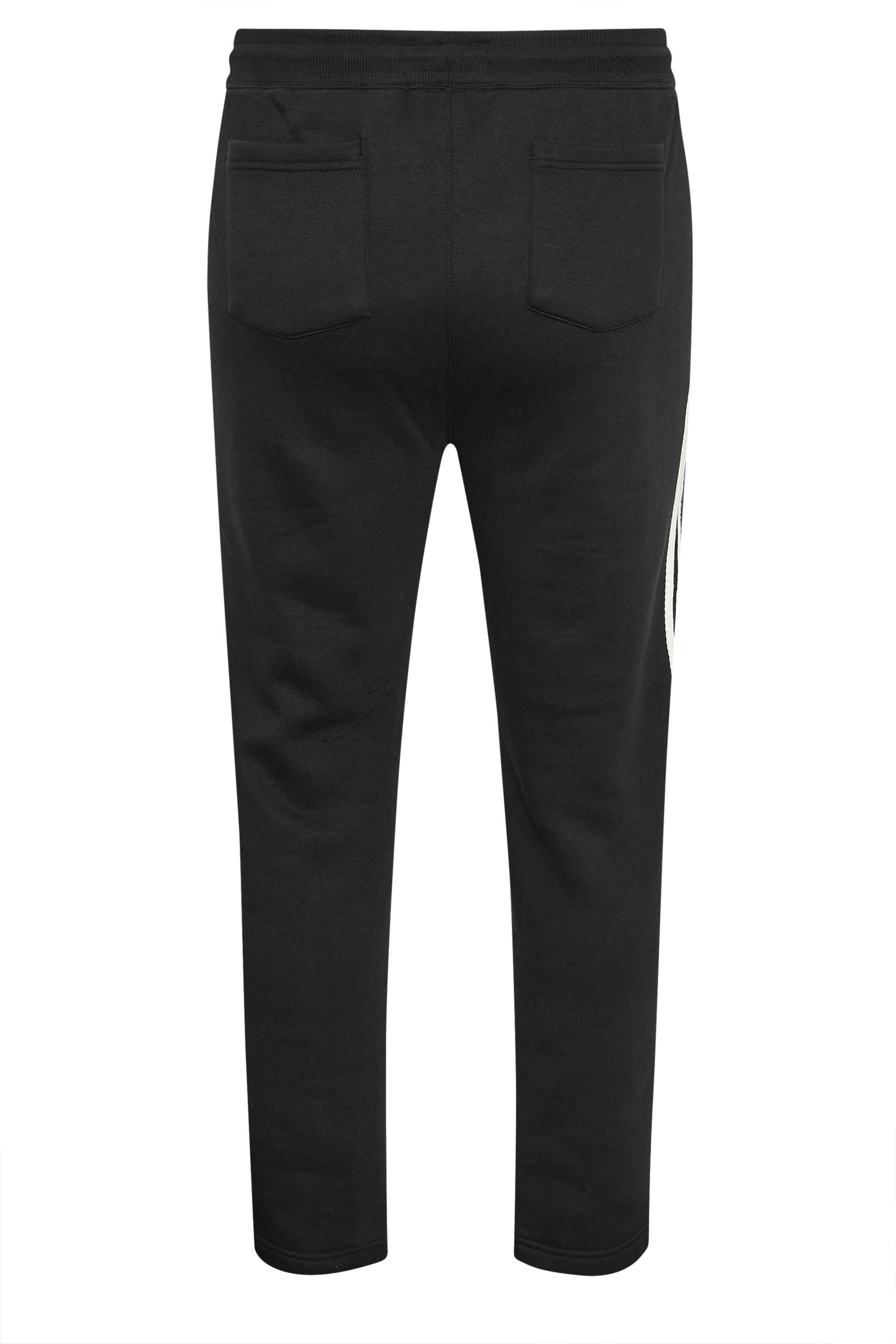 BadRhino Big & Tall Black Side Stripe Open Hem Joggers | BadRhino 2