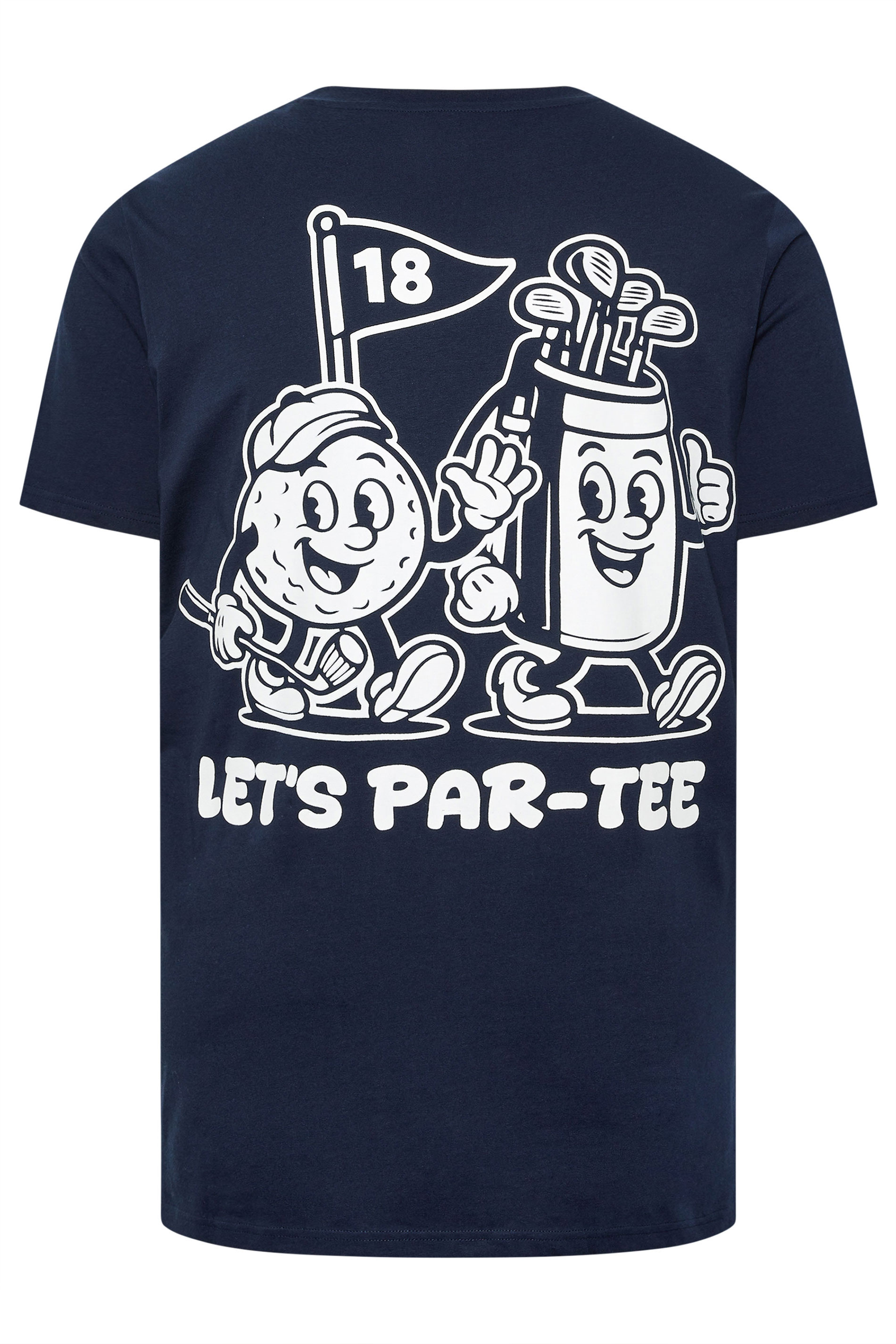 BadRhino Big & Tall Navy Blue Extra Long 'Cartoon Golf' Graphic T-Shirt | BadRhino 7