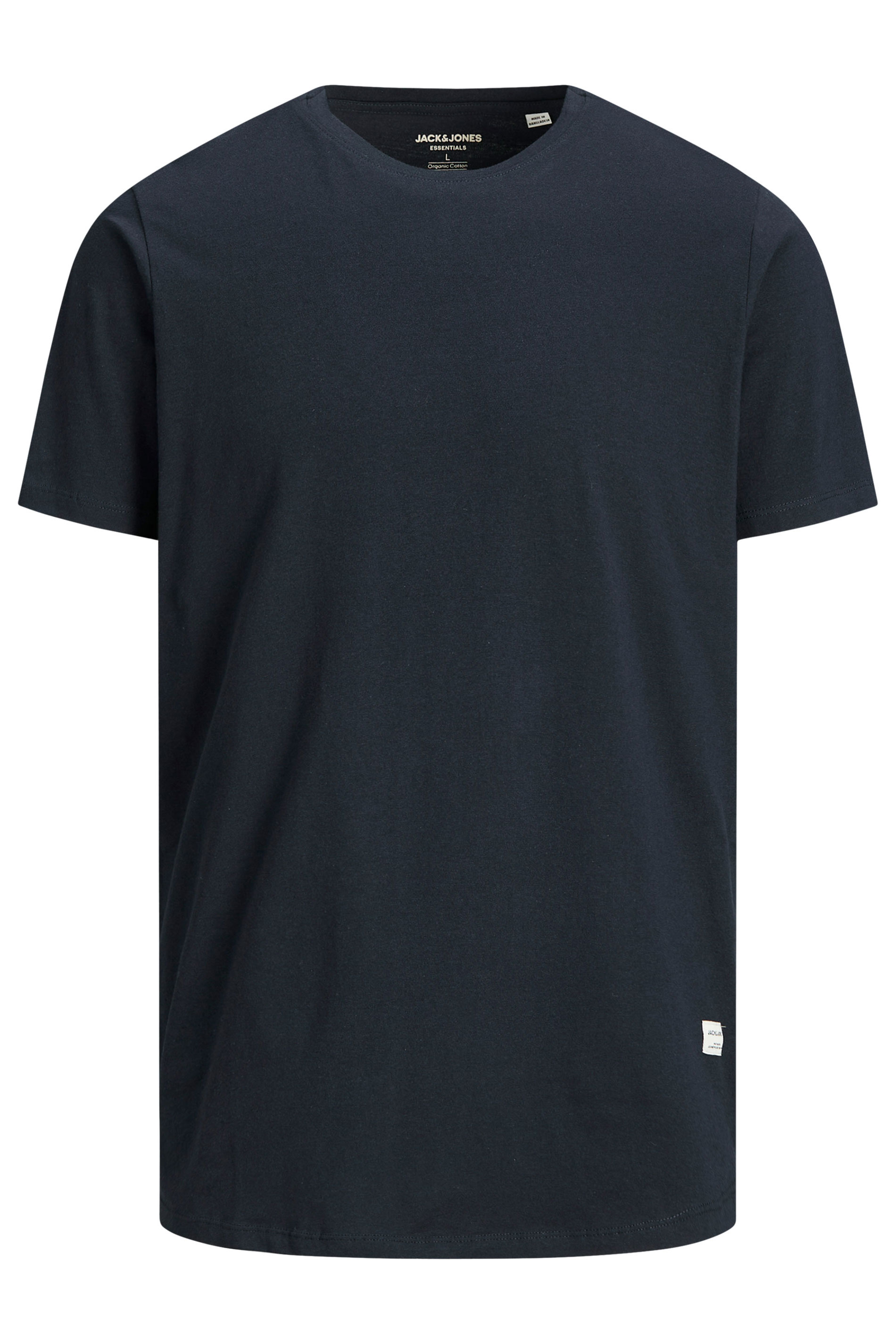 JACK & JONES Big & Tall Navy Blue Jenoa Crew T-Shirt | BadRhino 3
