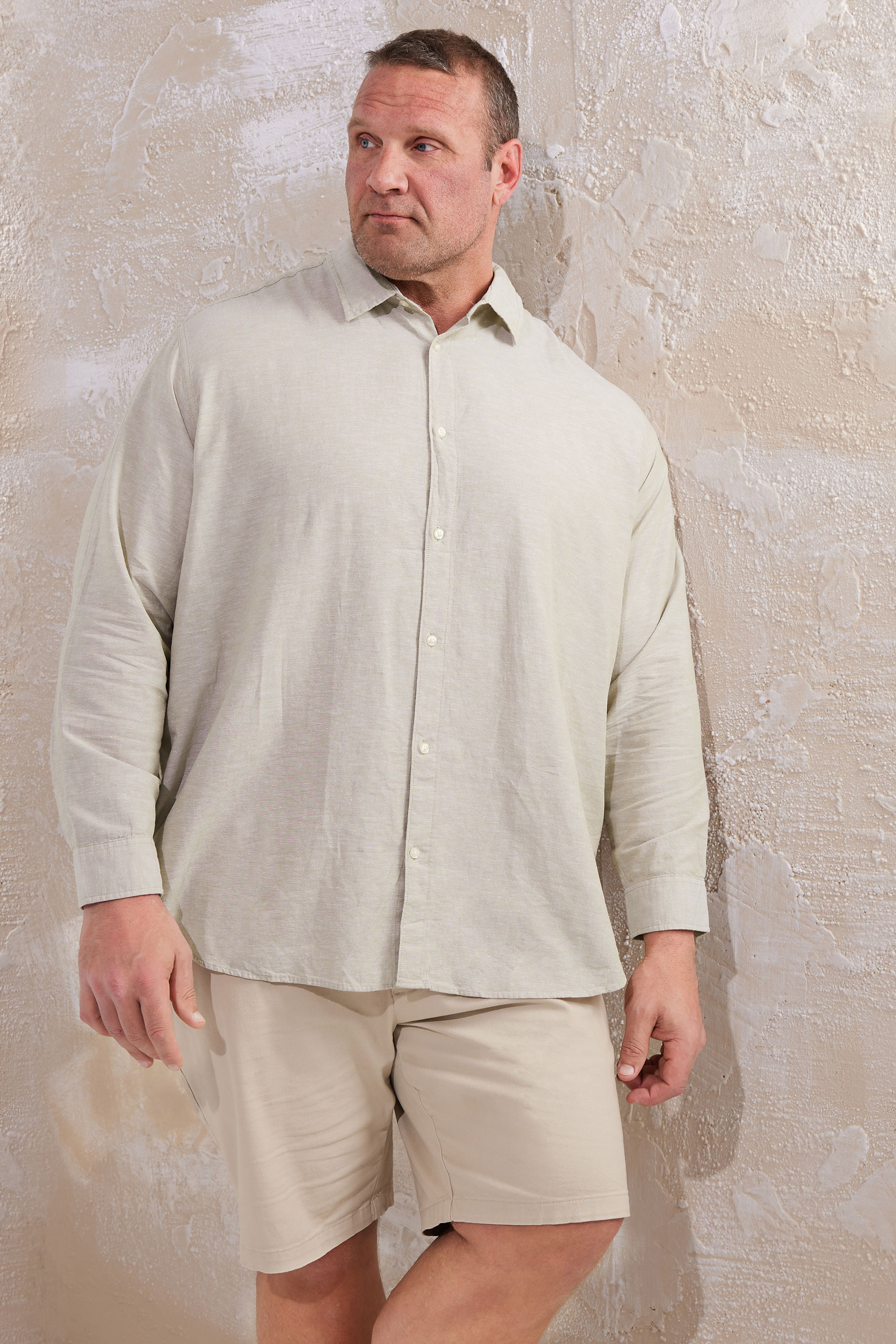 JACK & JONES Big & Tall Crockery Brown Long Sleeve Shirt | BadRhino 1