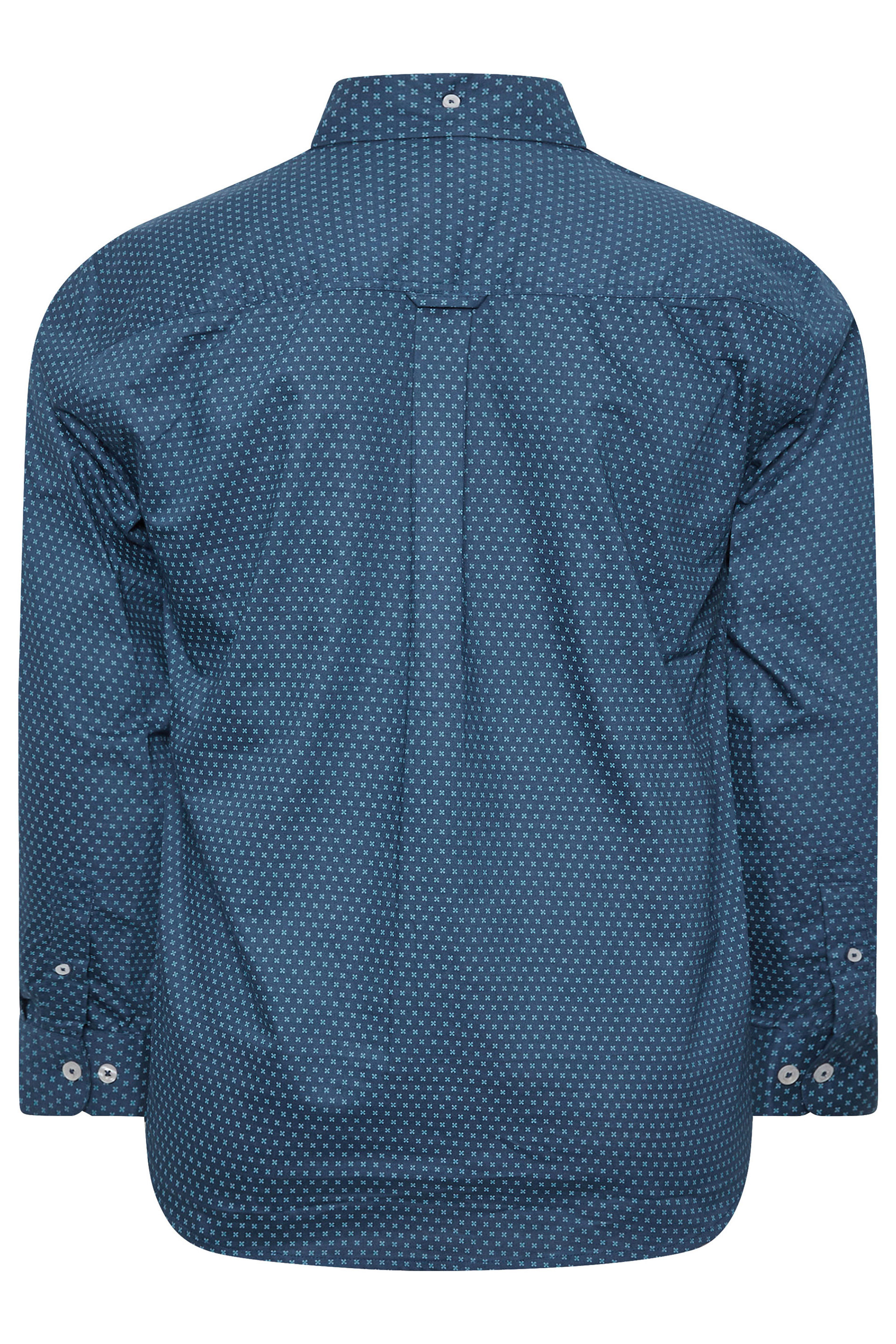BadRhino Big & Tall Blue Geometric Print Party Shirt | BadRhino 7