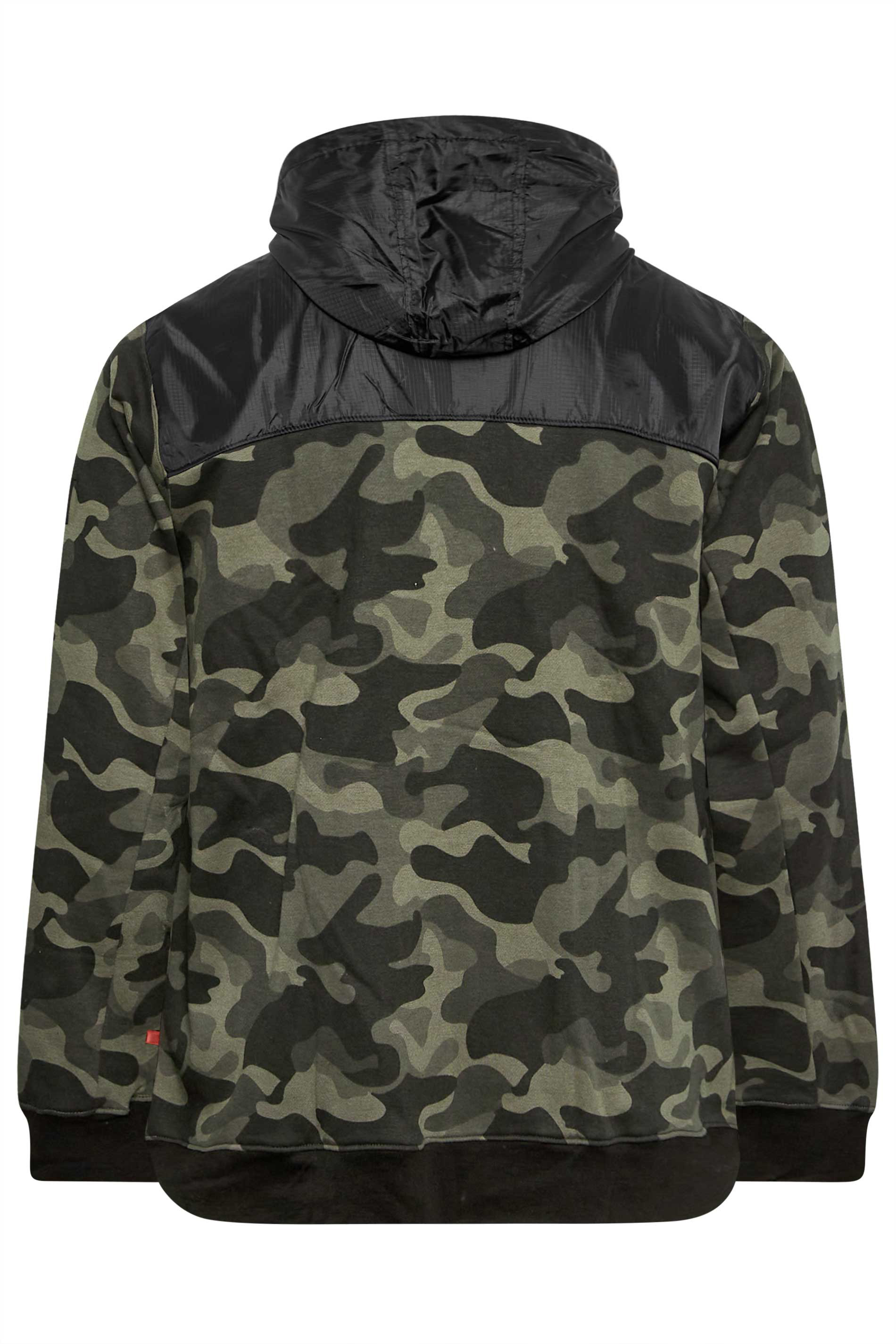 D555 Khaki Green Camo Zip Through Hoodie | BadRhino 4