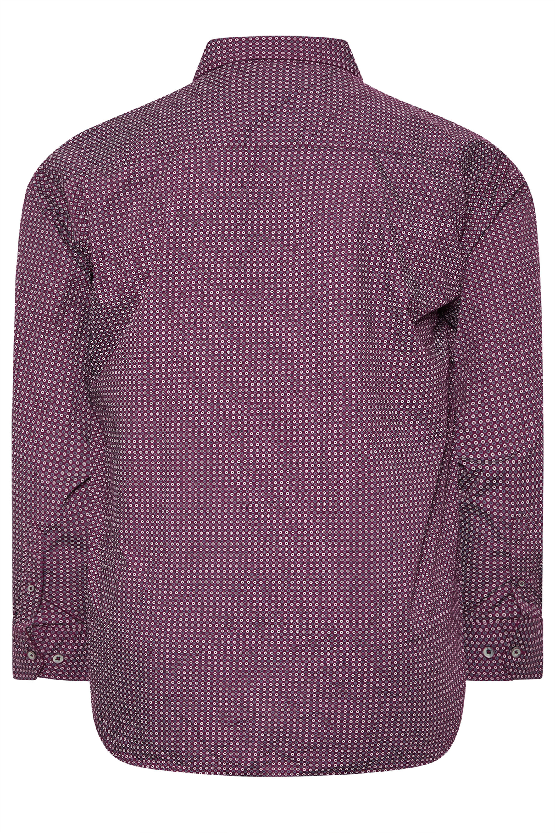 KAM Big & Tall Navy Blue Long Sleeve Gingham Shirt | BadRhino 4