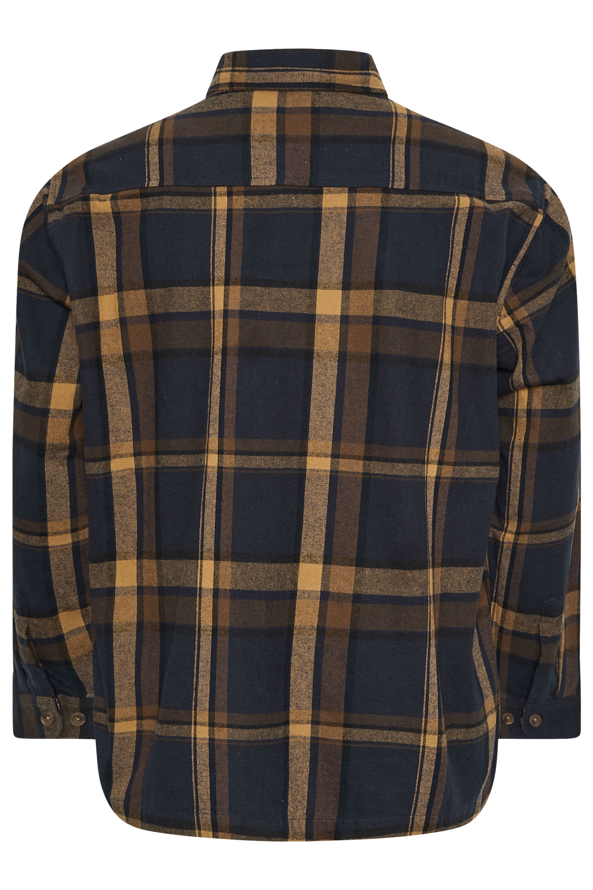 D555 Big & Tall Navy Blue Check Overshirt | BadRhino 5