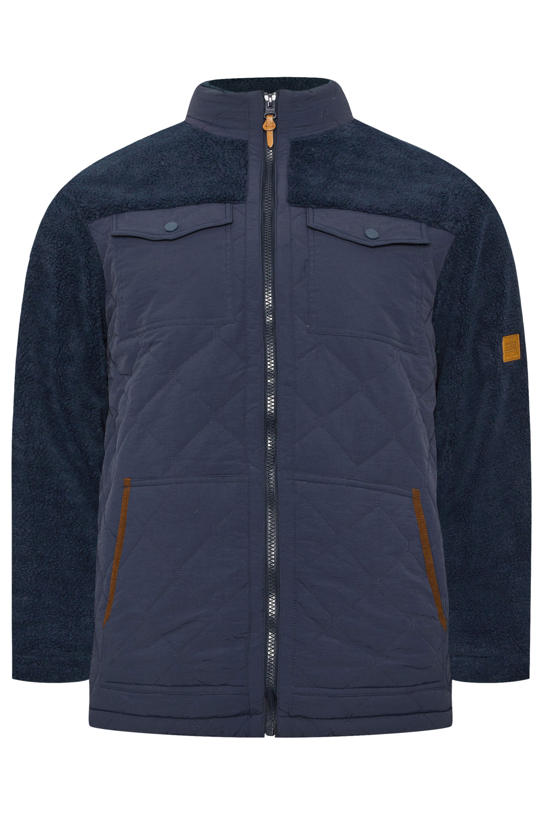D555 Big & Tall Navy Blue Quilted Sherpa Fleece | BadRhino 3
