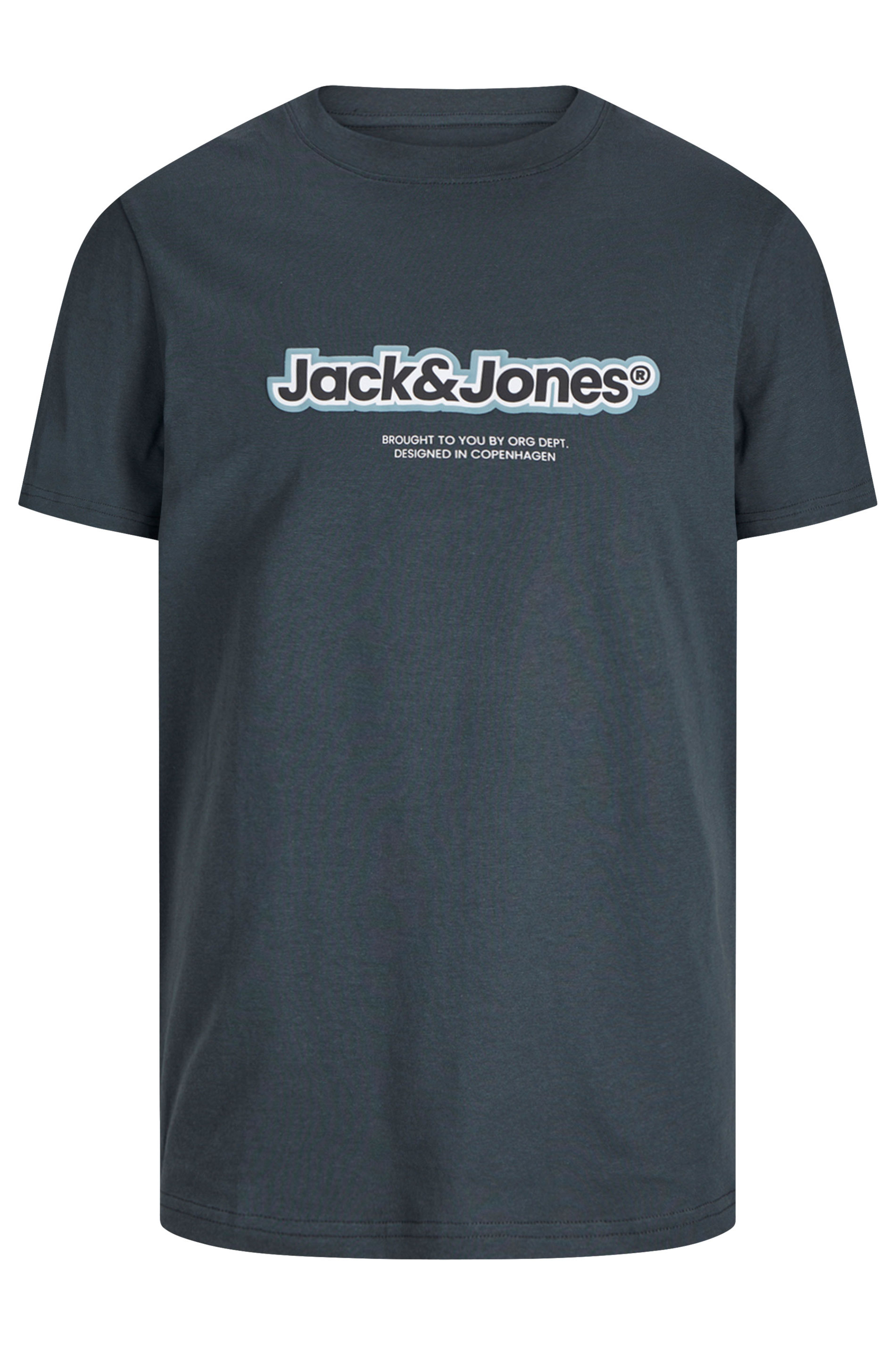 JACK & JONES Big & Tall 3 PACK White & Navy Blue Logo T-Shirts | BadRhino 5