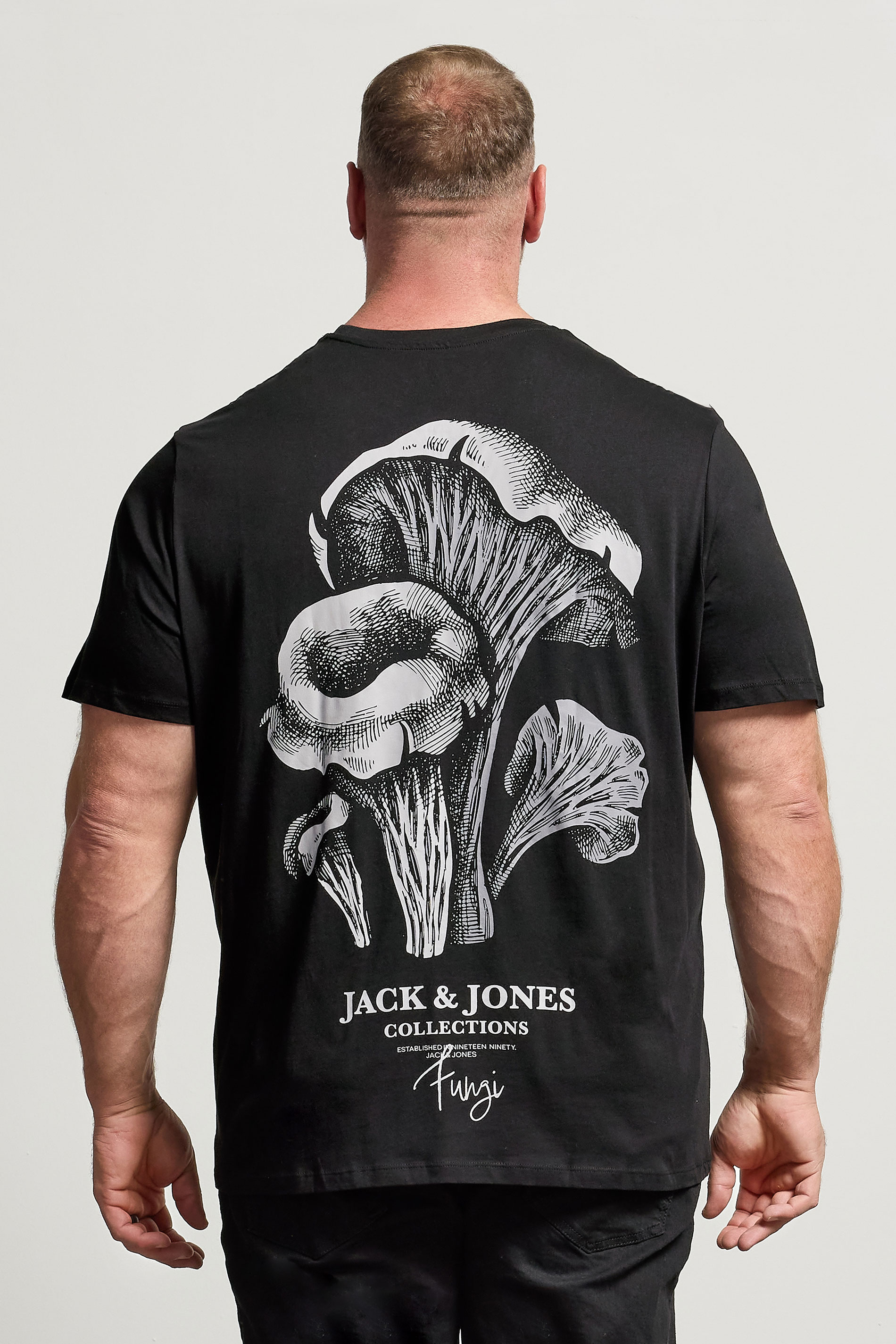 JACK & JONES Big & Tall Black Graphic T-Shirt | BadRhino 3