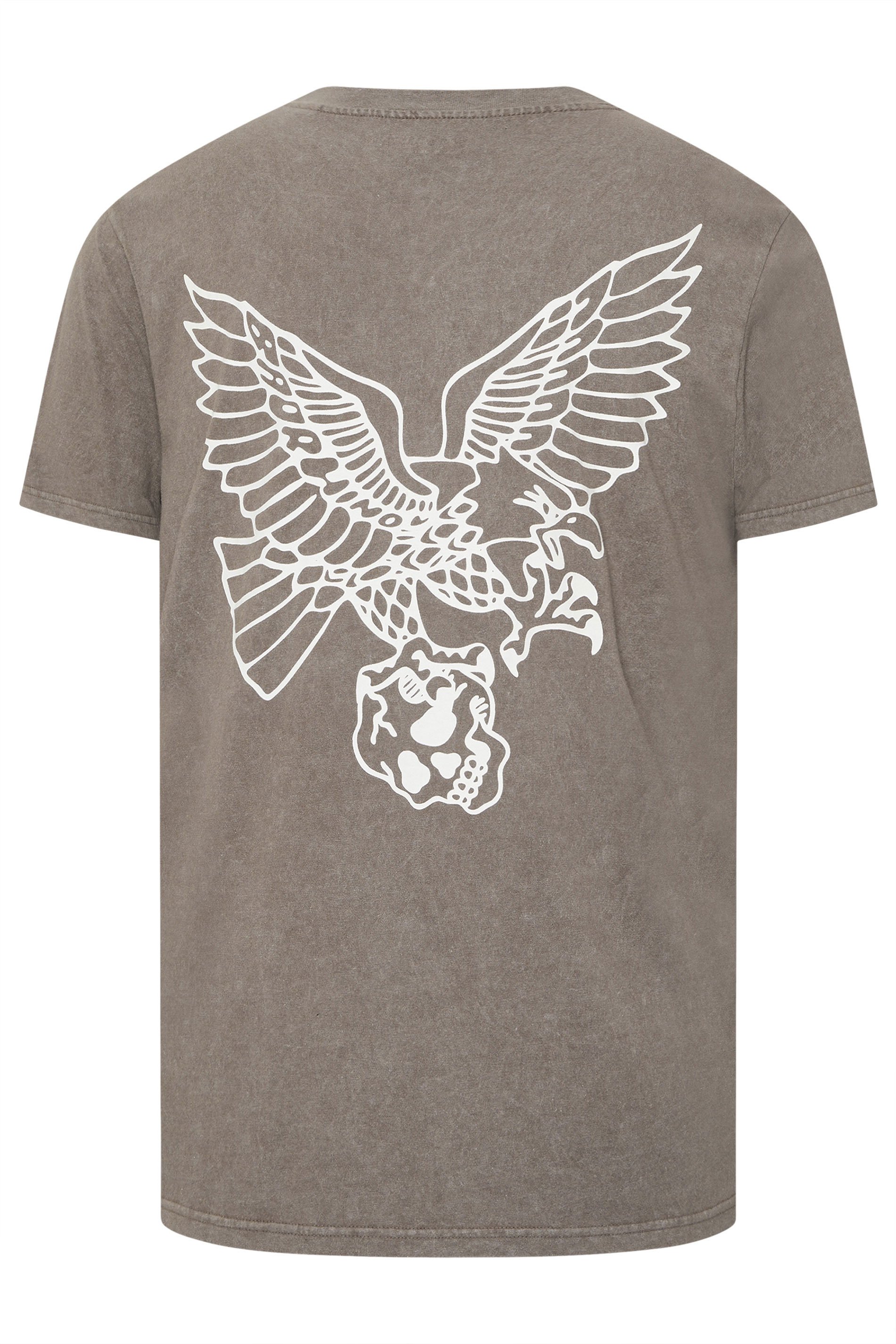 BadRhino Big & Tall Brown Acid Wash Falcon Graphic T-Shirt | BadRhino 2