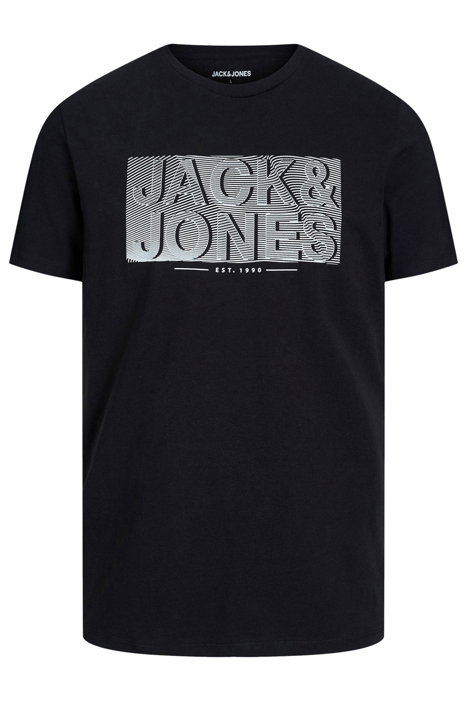 JACK & JONES Big & Tall Black T-Shirt | BadRhino 2