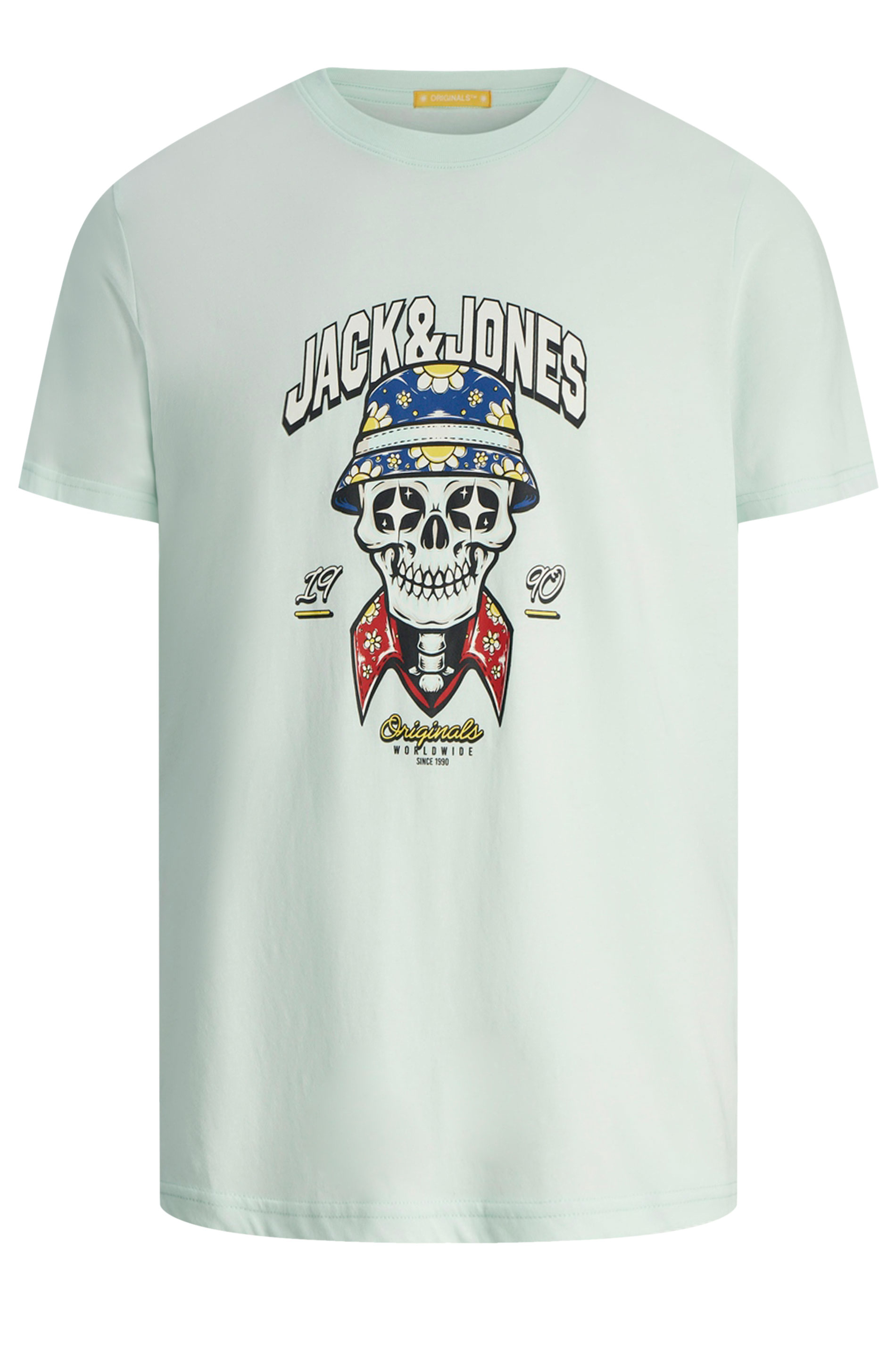 JACK & JONES Big & Tall Blue Graphic Skeleton Print T-Shirt | BadRhino 2