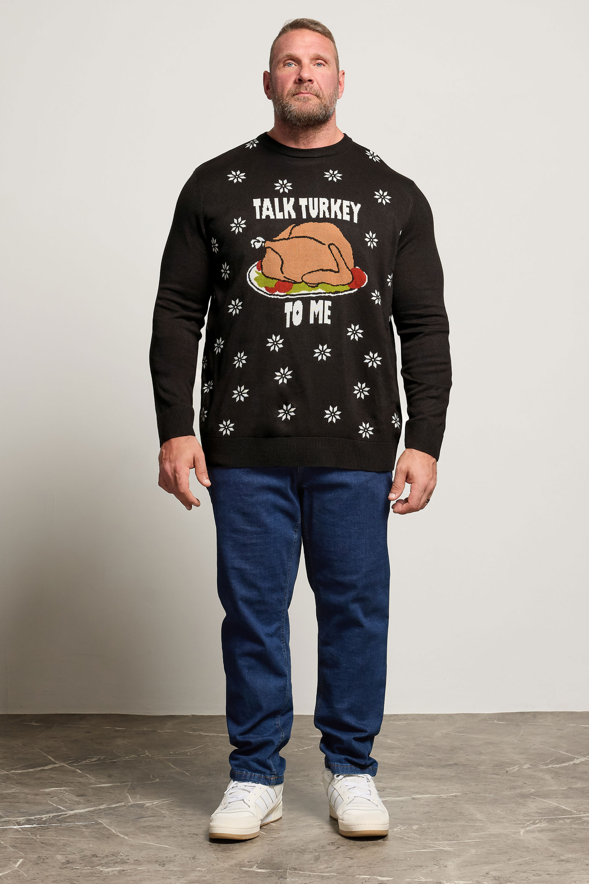 BadRhino Big & Tall Black 'Talk Turkey To Me' Christmas Jumper | BadRhino 2